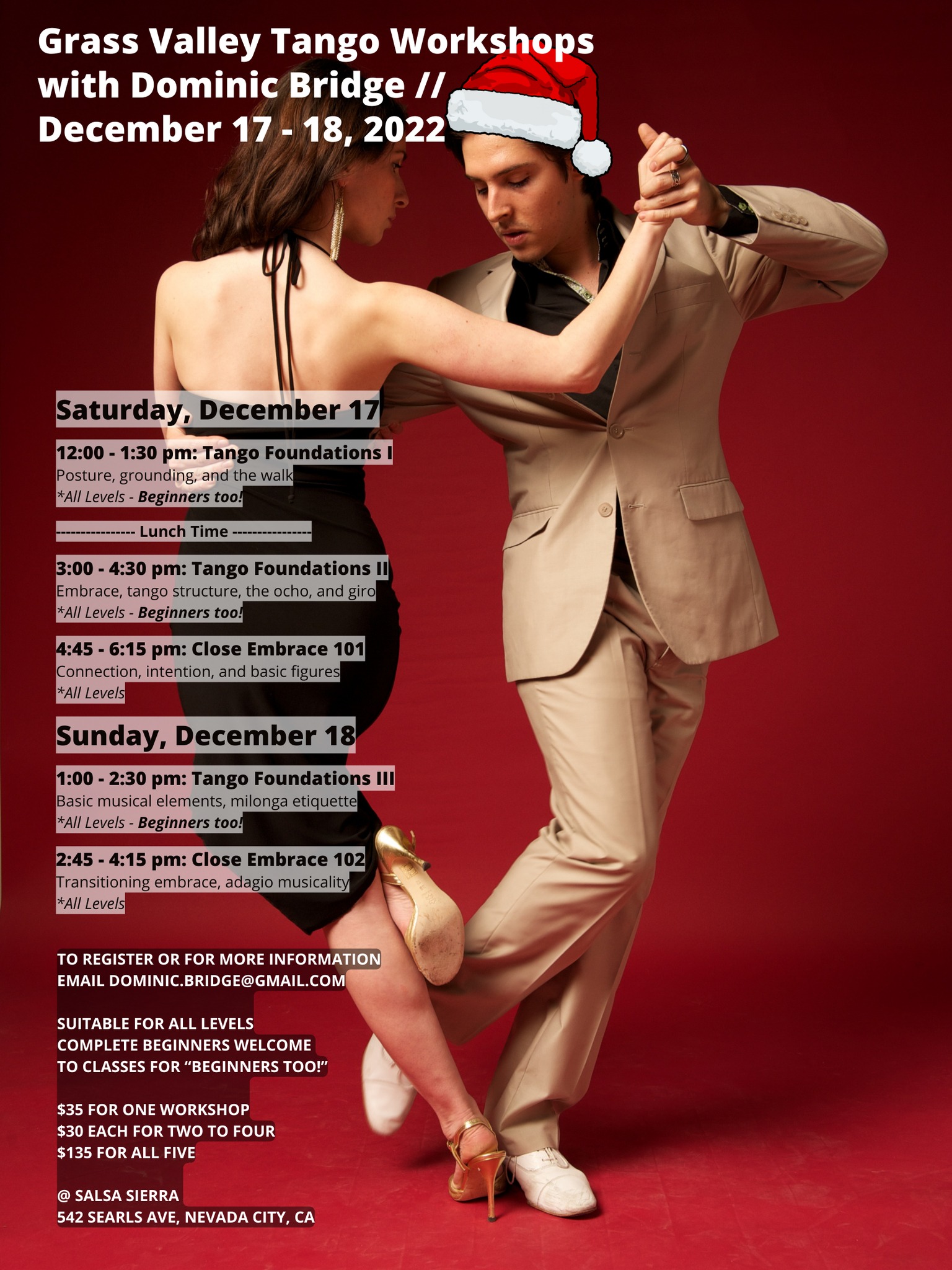 Grass Valley Tango Workshops with Dominic Bridge