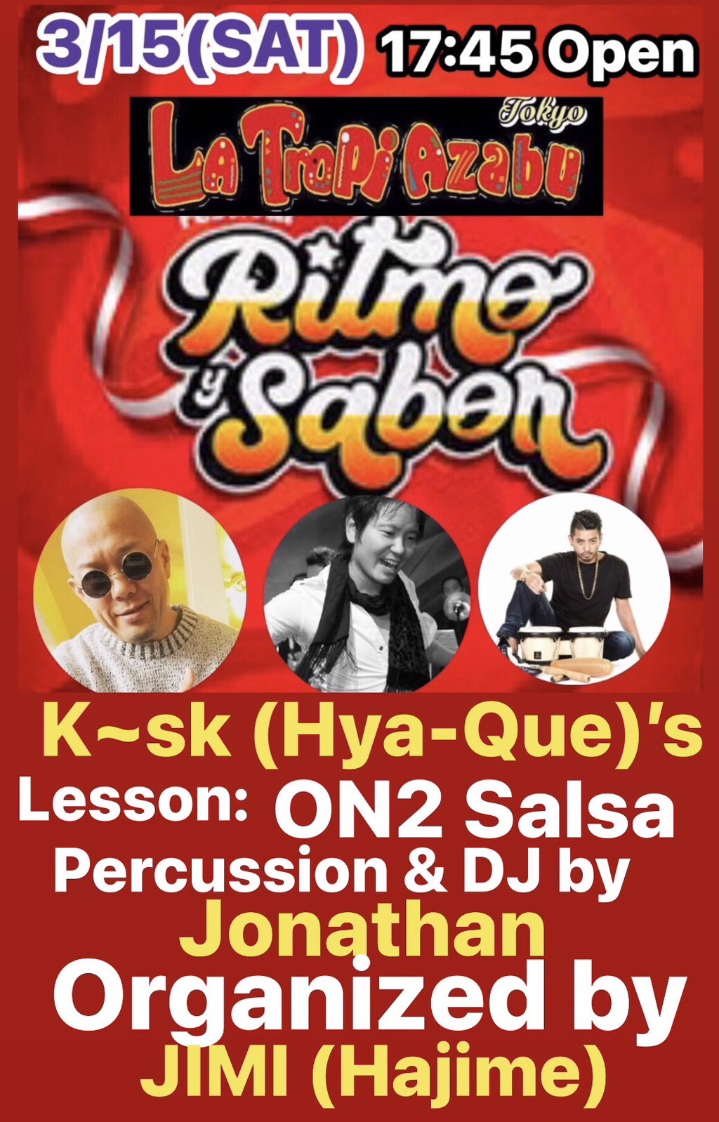 Ritmo y Sabor!! k-sk (Hya-Que)によるレッスン付き!NYon2 × コンガのリズムで踊るサルサ!