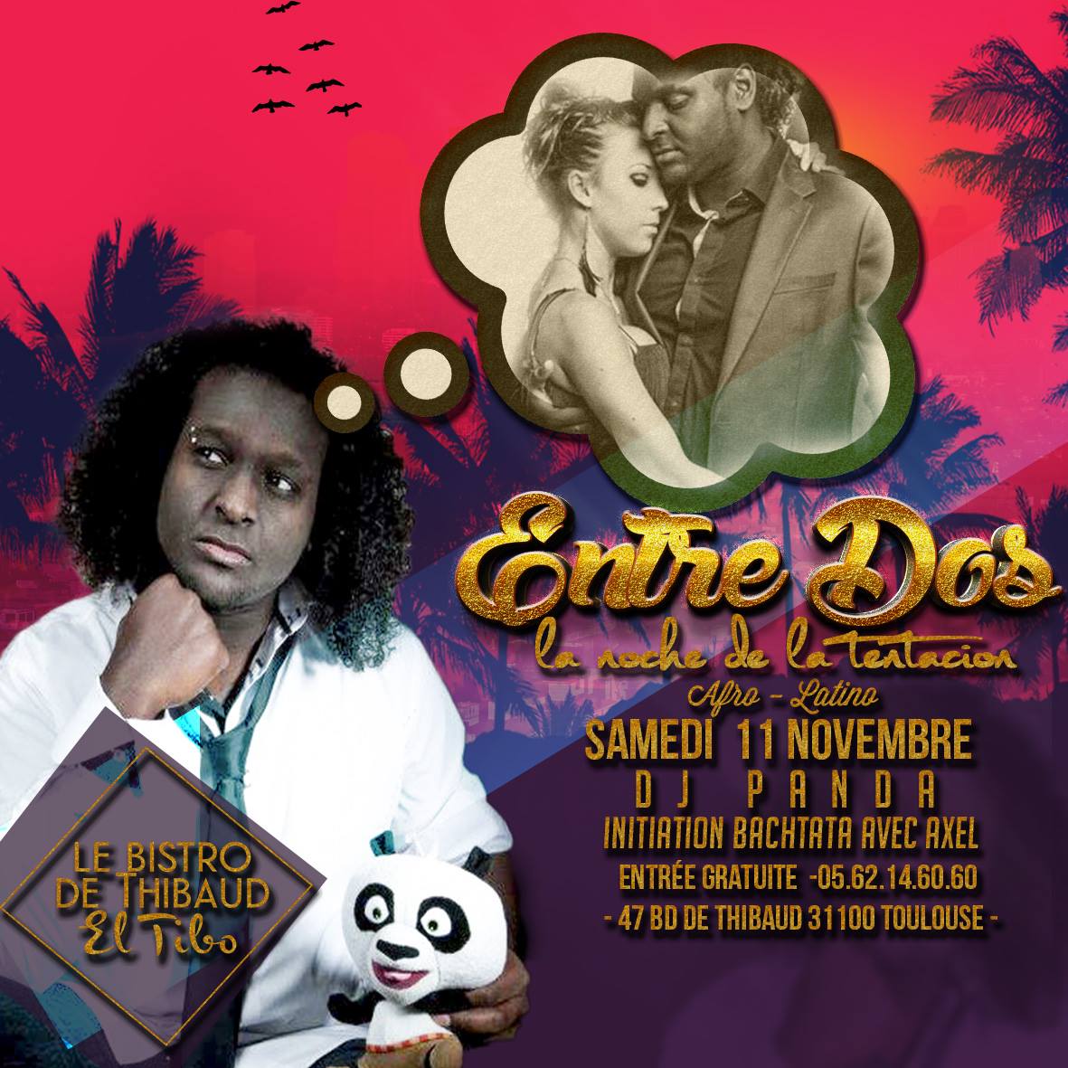 Soirée Entre Dos avec DJ Panda, Samedi 11 Novembre
