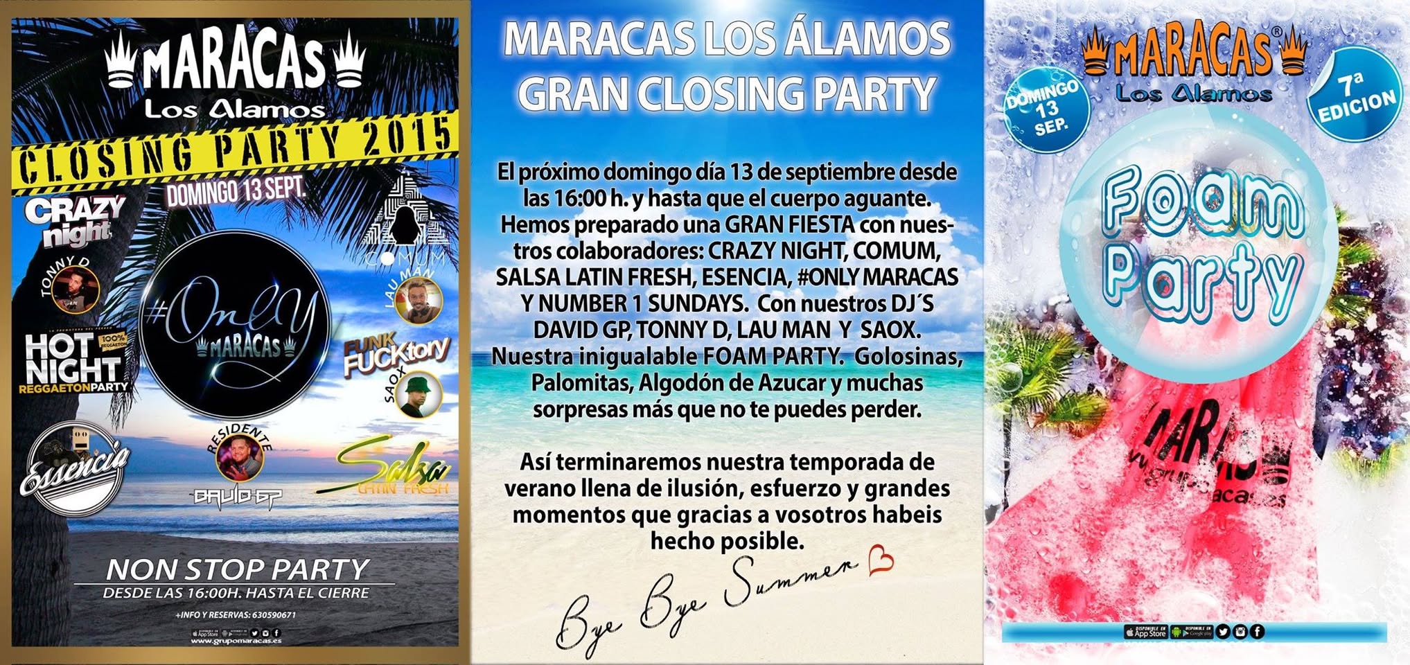 DOMINGO ESPECIAL MARACAS LOS ALAMOS "CLOSING PARTY A FULL"
