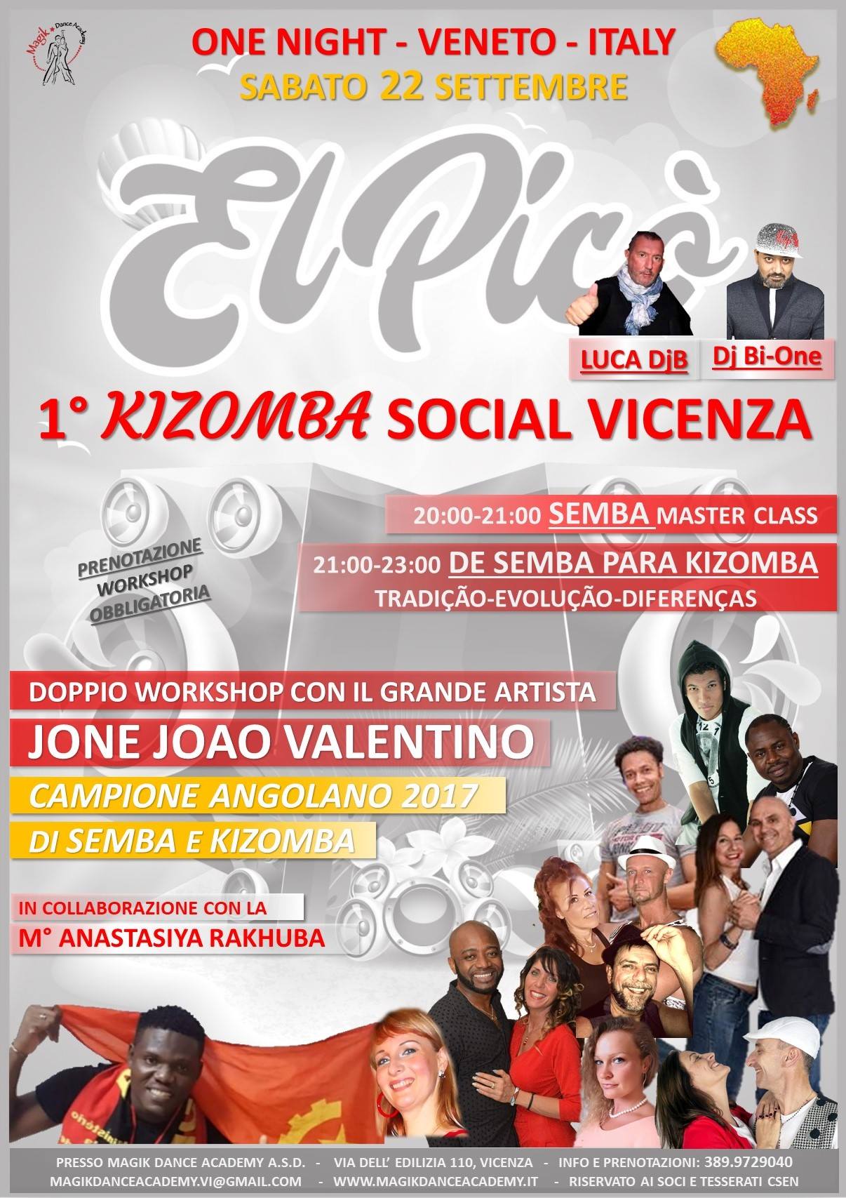1° Social KIZ (VI) e Workshop con il Campione Angolano Jonejoao