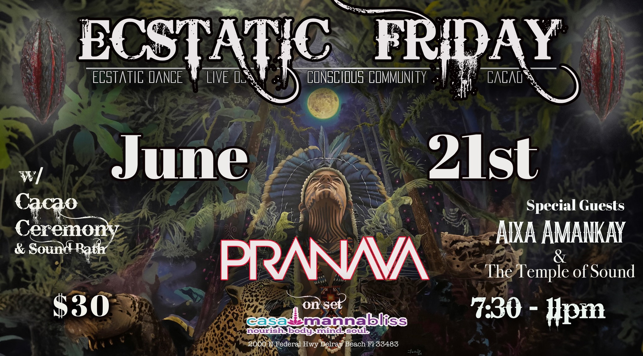 FULL MOON ECSTATIC DANCE W CACAO CEREMONY & SOUND BATH : SUMMER SOLSTICE