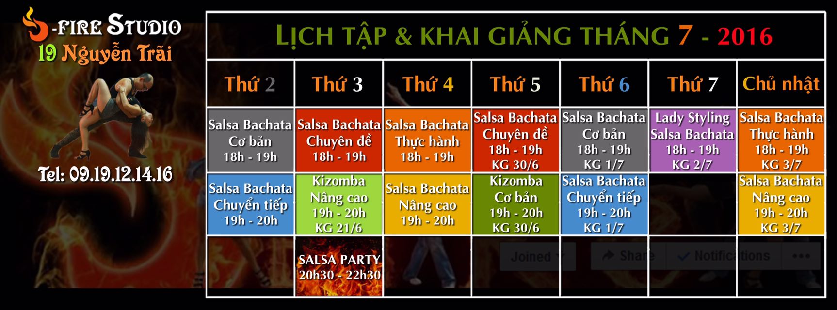 Khai giảng các lớp Latin dance Tháng 6 & 7-2016 : Salsa Bachata Kizomba tại 19 Nguyễn Trãi Hà Nội ( Học phí giảm 50% ) Hotline : 0919121416