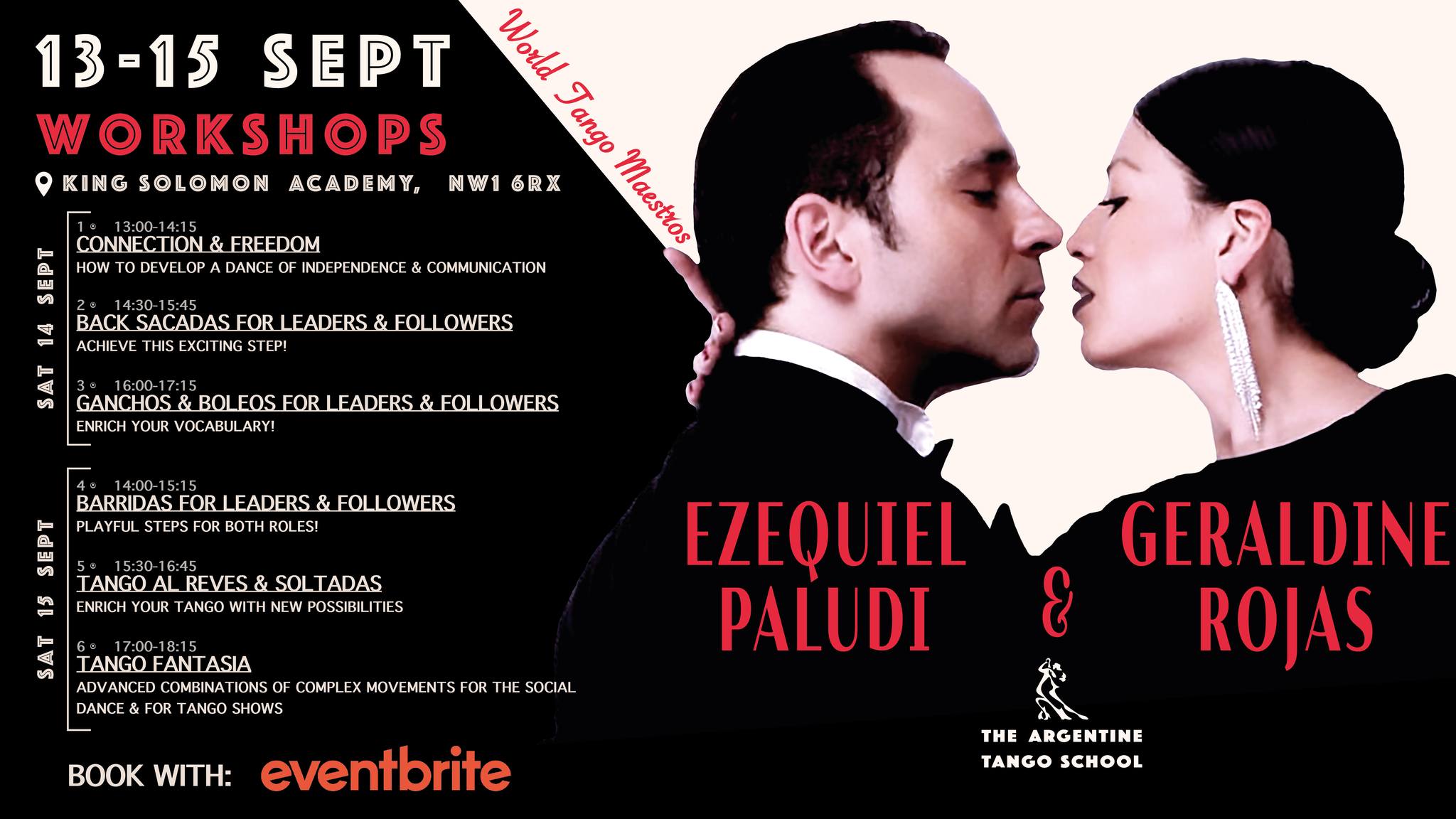 The Argentine Tango School - September Workshops - Geraldine Rojas & Ezequiel Paludi