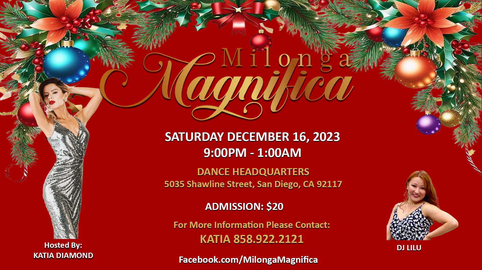Milonga Magnífica Holiday Edition at Dance Headquarters SD