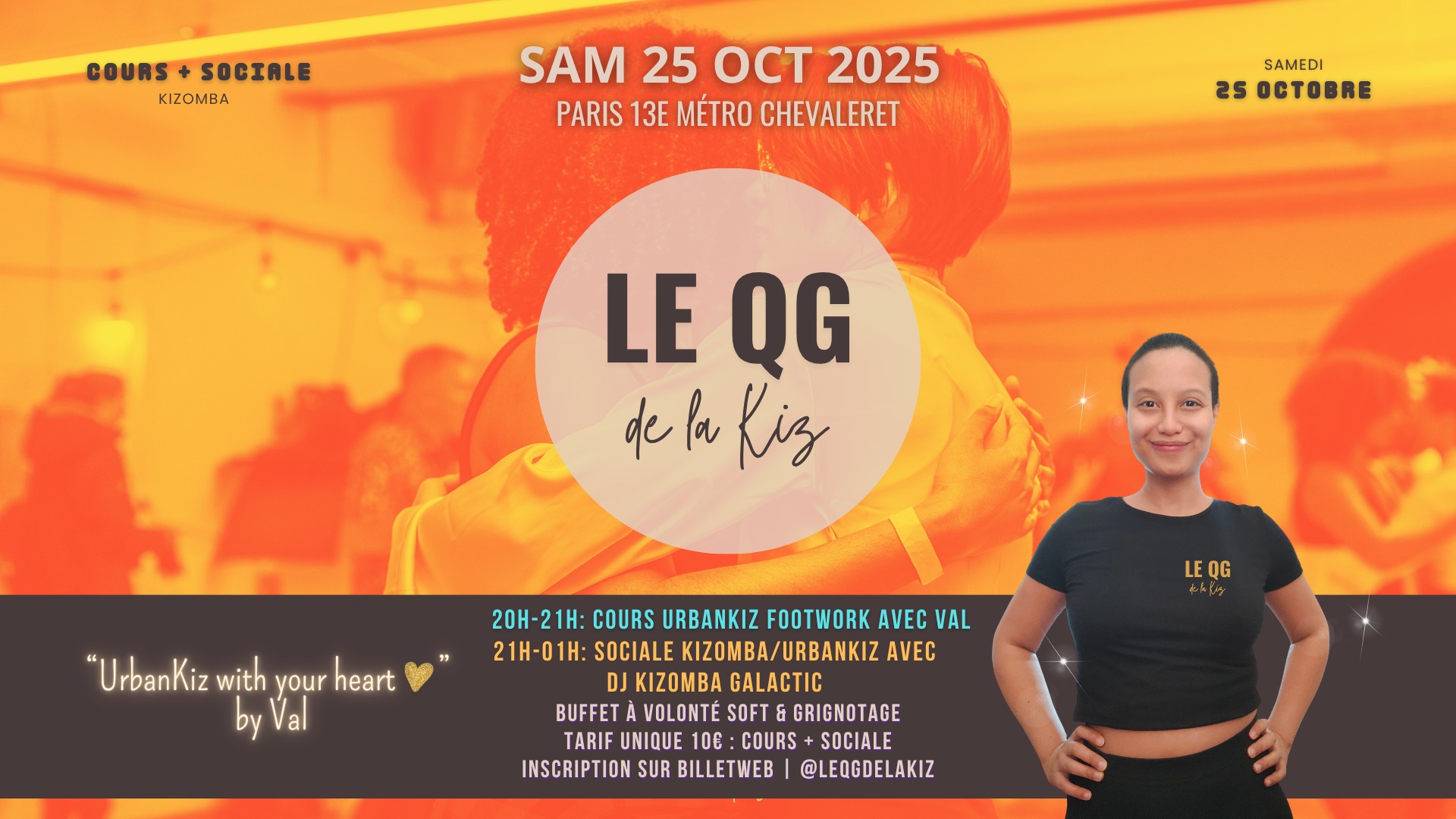 Le QG de la Kiz Cours + Sociale Kizomba Paris samedi 25 octobre 20h00-01h00