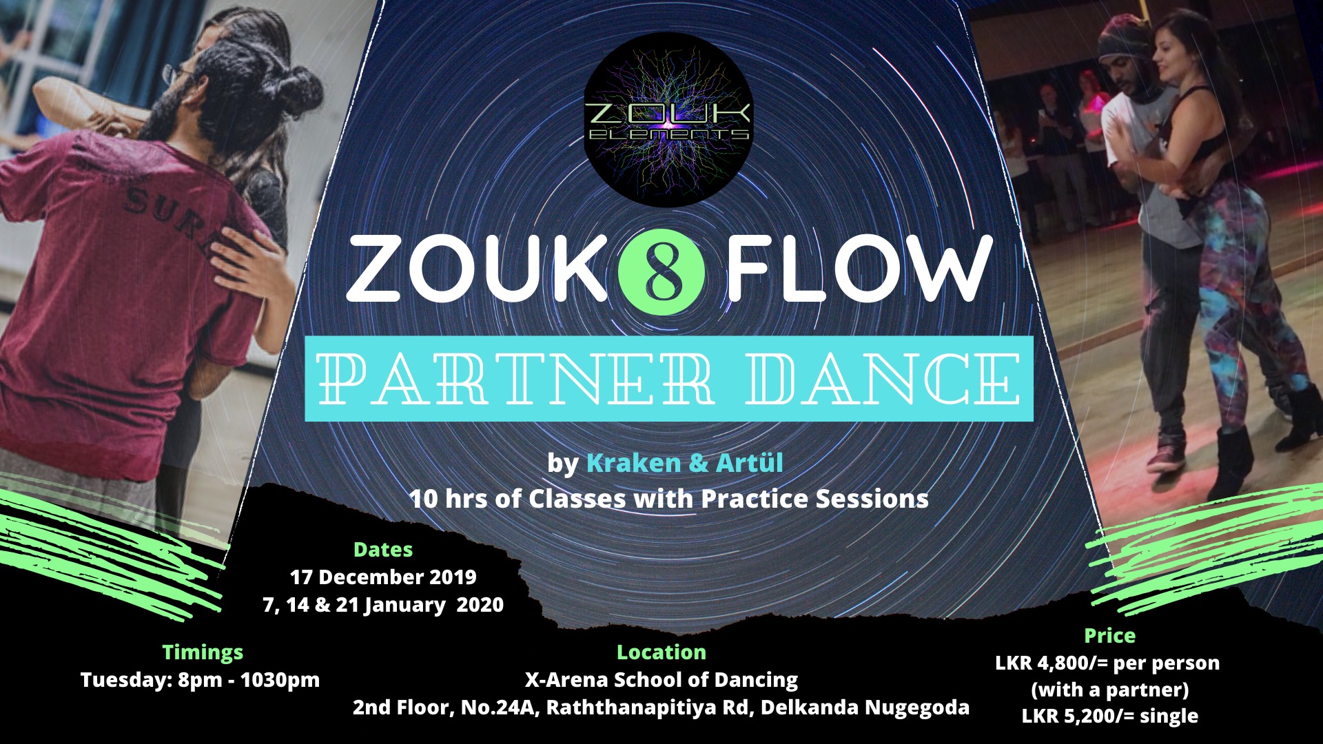 Sri Lanka Zouk+Flow Partner Dance Course