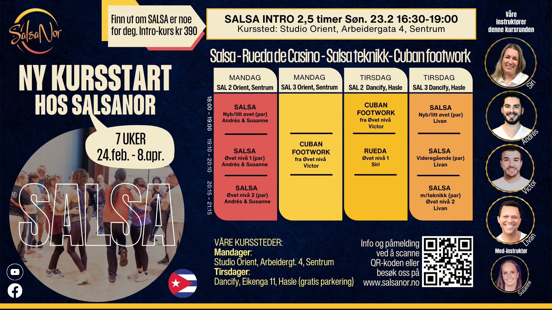 NYE DANSEKURS HOS SALSANOR - START UKE 9