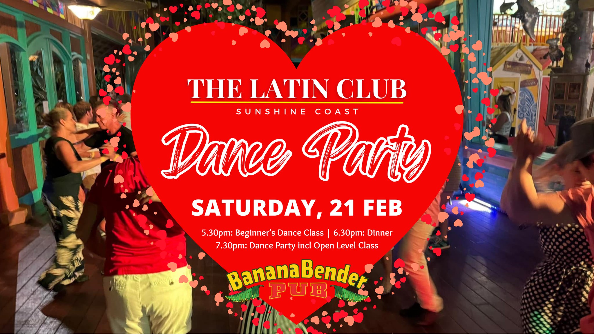 Latin Love Dance Party & Lesson @Banana Bender Pub - 21 Feb