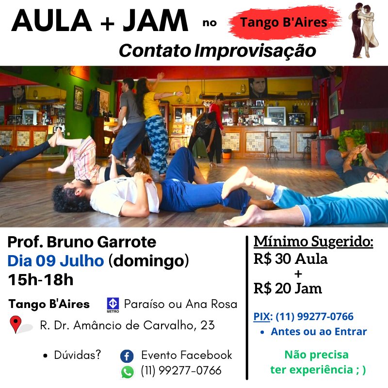 Aula + Jam Contato Improvisação - Prof. Bruno Garrote
