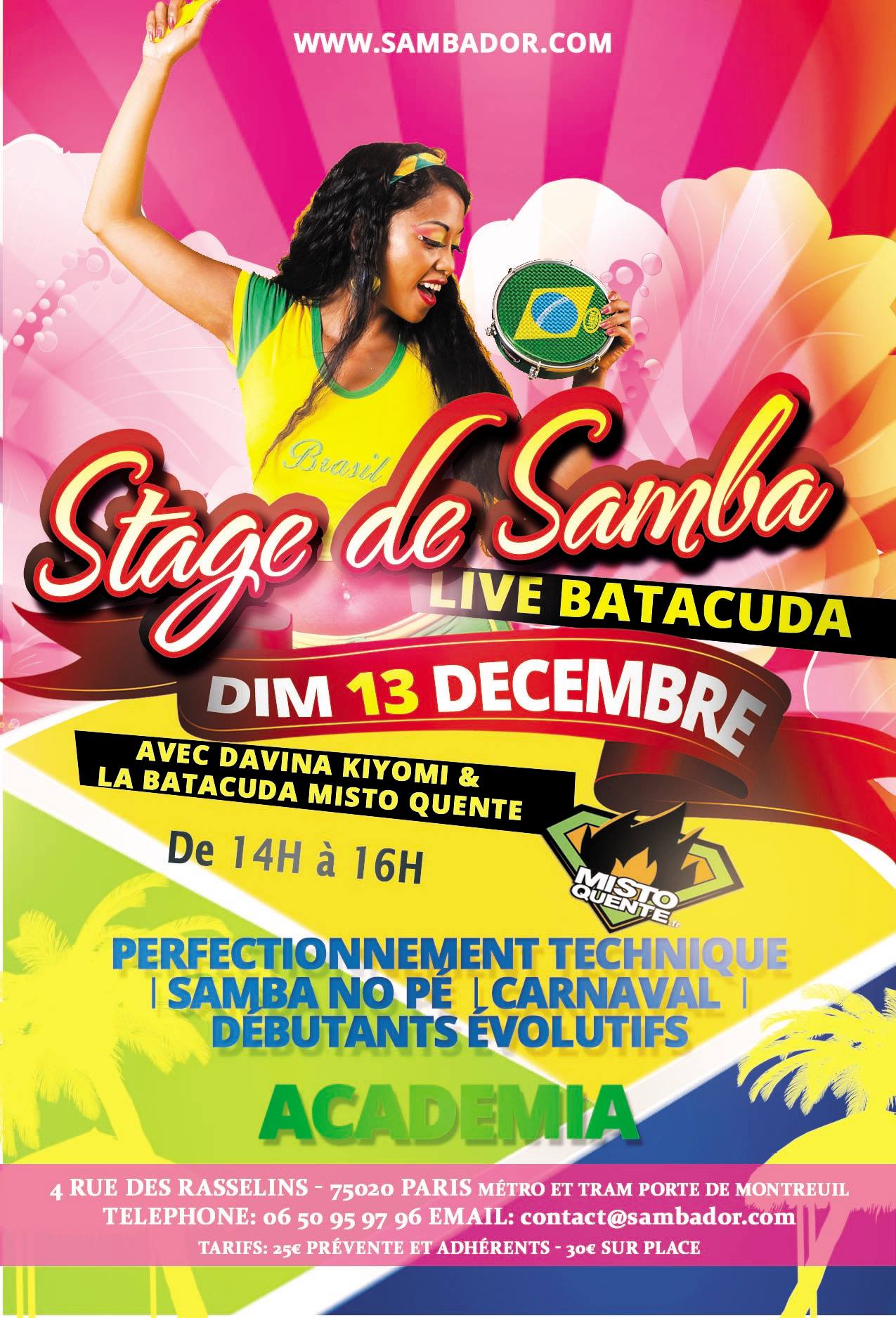 Stage de SAMBA LIVE avec Davina et MISTO QUENTE