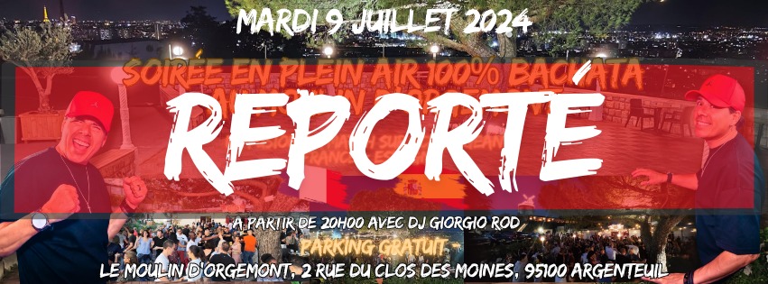 Mardi 30 Juillet Soirée 100% Bachata en plein air au Moulin d'Orgemont