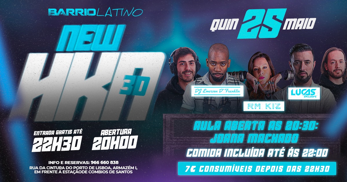 NEW HOT KIZOMBA NIGHT 3D DINNER DANCE DRINK Quinta-Feira 25 Maio