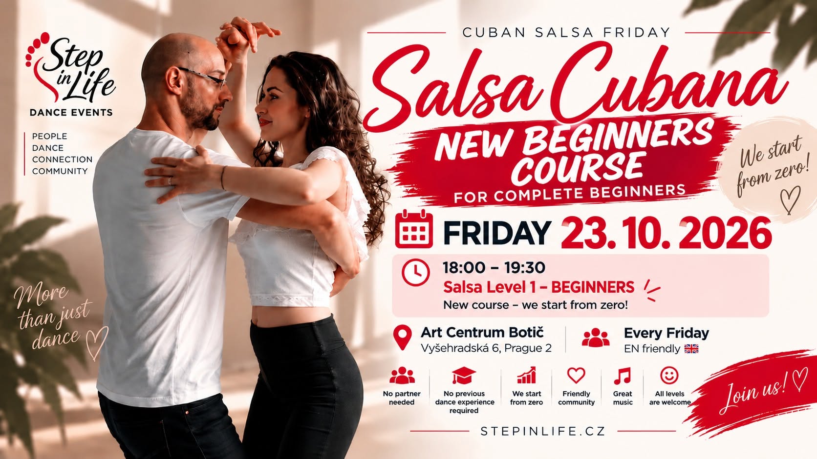 🔥 Salsa Cubana Friday - Nový kurz pro začátečníky 23. 10. Praha