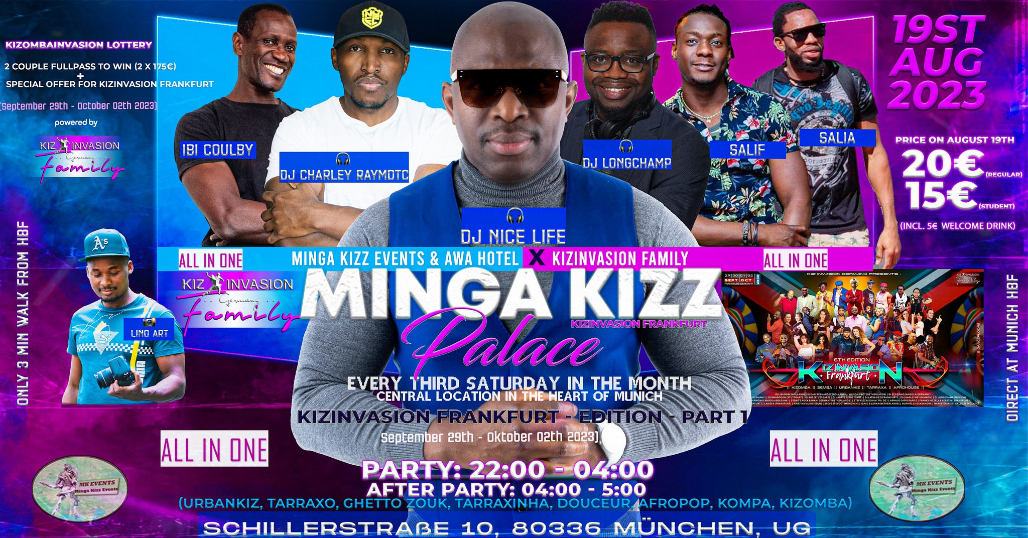 MINGA KIZZ PALACE - ALL IN ONE - KIZOMBAINVASION FANKFURT EDITION (NEW LOCATION - DIRECT MUNICH HBF)