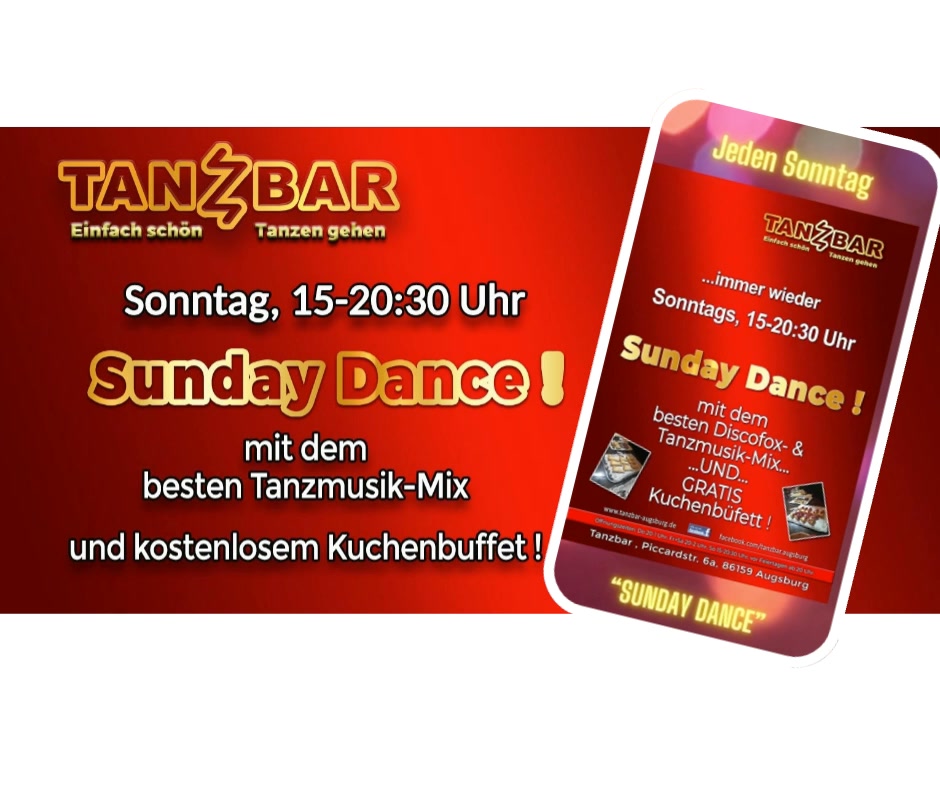 "Sunday Dance" 15-20:30 mit bestem Fox- + Tanzmusik-Mix + GRATIS Kuchenbüffet!