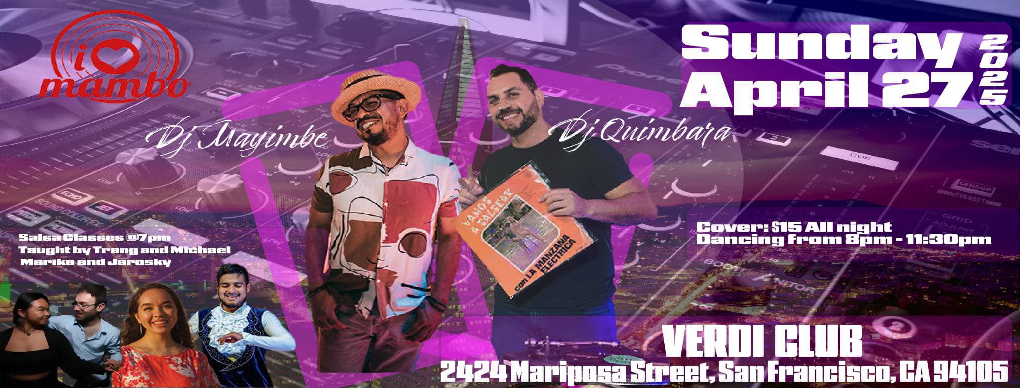 iHeartMambo - Sunday April 27th Edition - FREE Beginner and INT Salsa Classes at 7pm