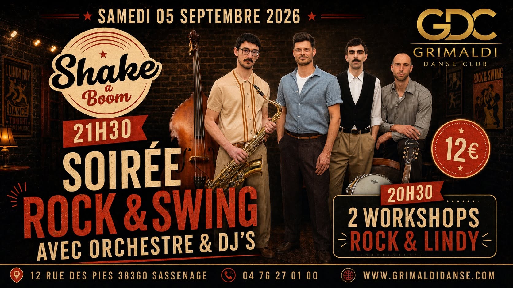 Soirée Rock Swing avec l'Orchestre "Shake A Boom" + Workshops