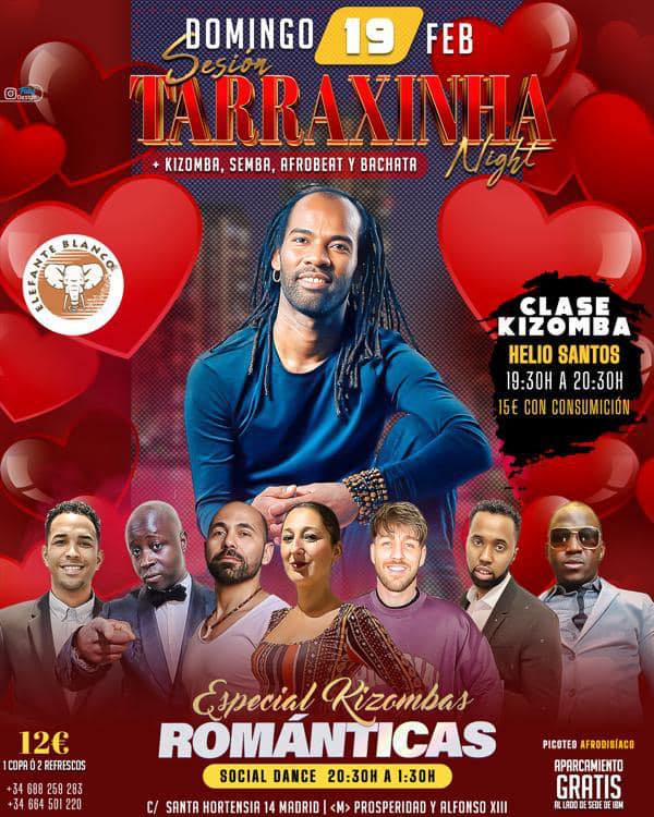 Tarraxinha Night Madrid- Especial kizombas románticas con Hélio Santos
