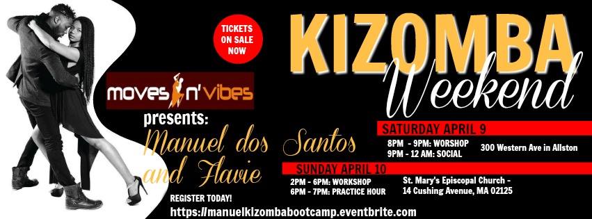 4 hour Kizomba Bootcamp with Manuel Dos Santos and Flavie