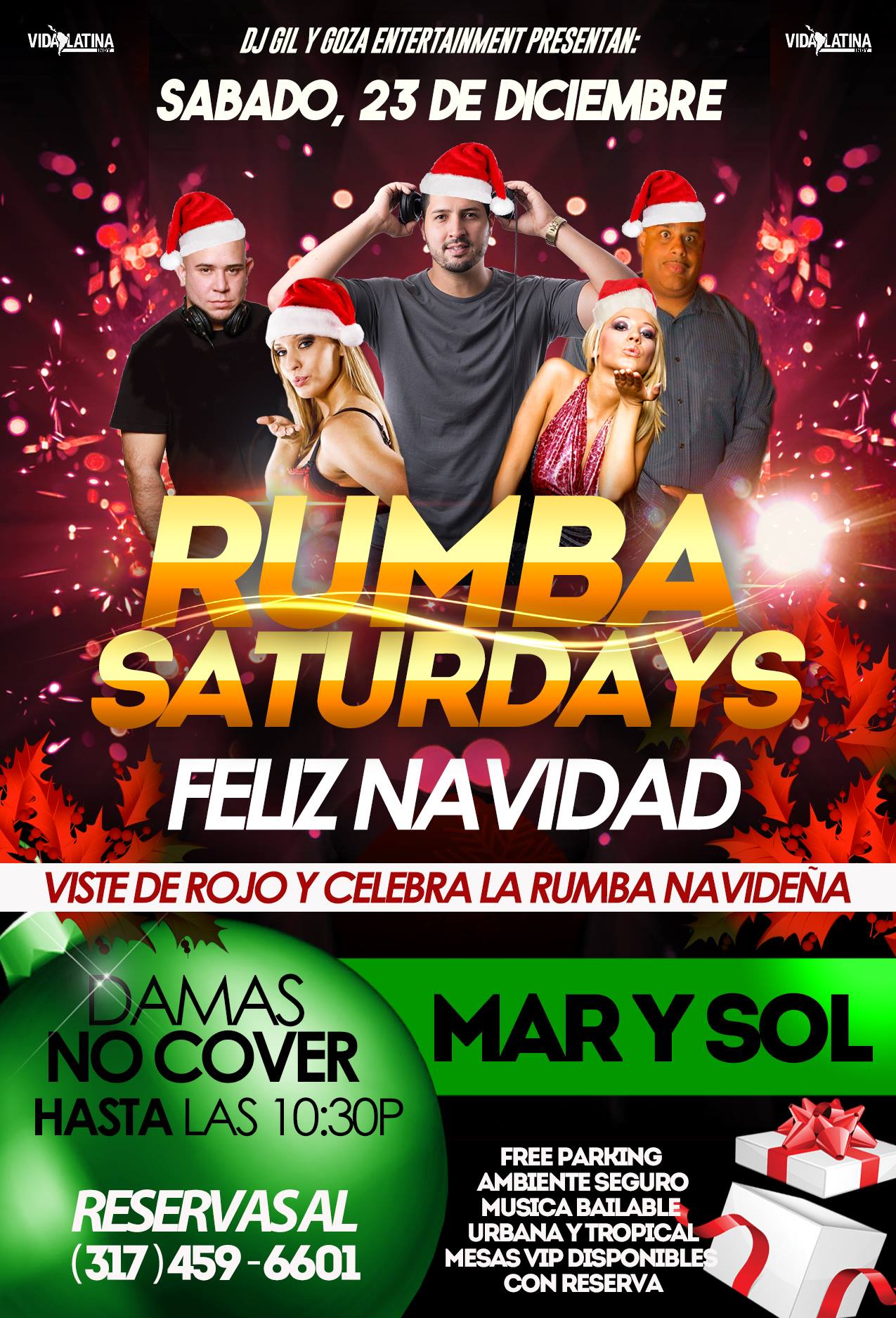 FELIZ Navidad Rumba Saturdays en Mar y Sol - Diciembre 23