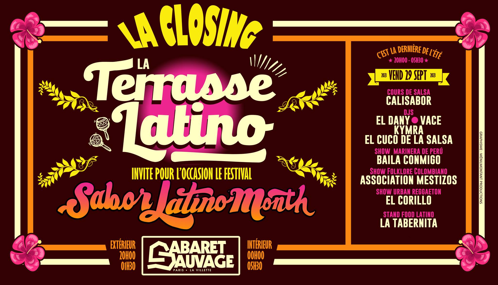 🌞 La Terrasse Latino du Cabaret Sauvage « La Closing » 29 sept ft "Festival Sabor Latino Month"