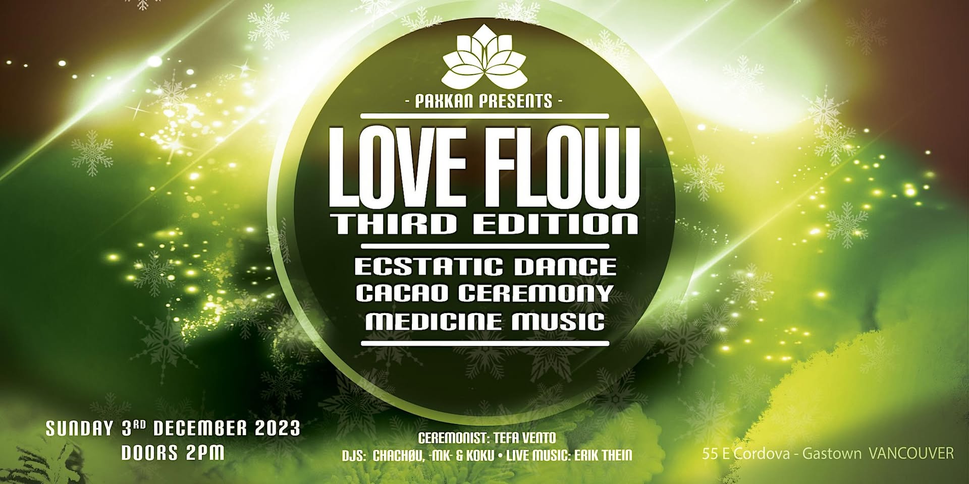 LOVE FLOW Cacao Ceremony with live Medicine Music and Ecstatic Dance