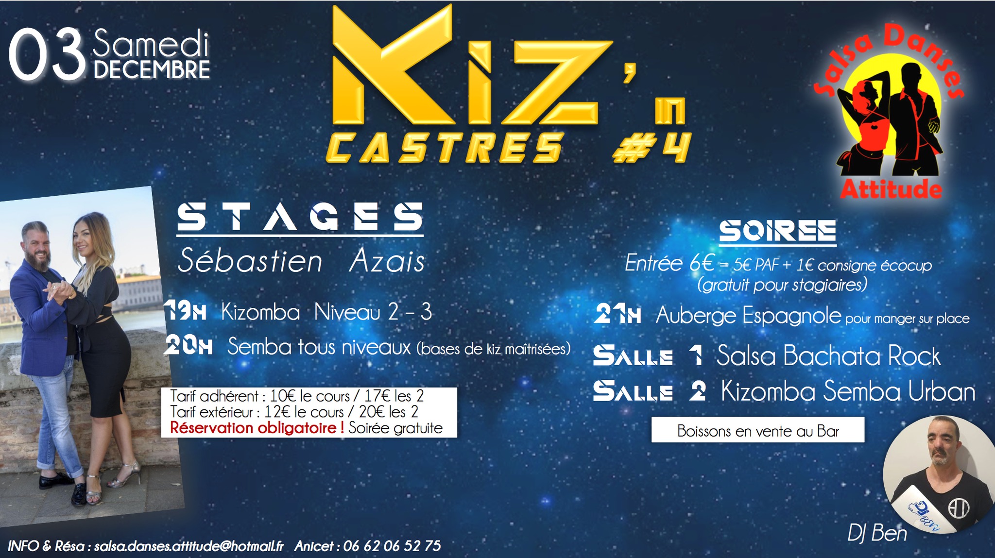 Kiz'in Castres #4 avec Soirée spéciale Kiz + Salsa Bachata Rock