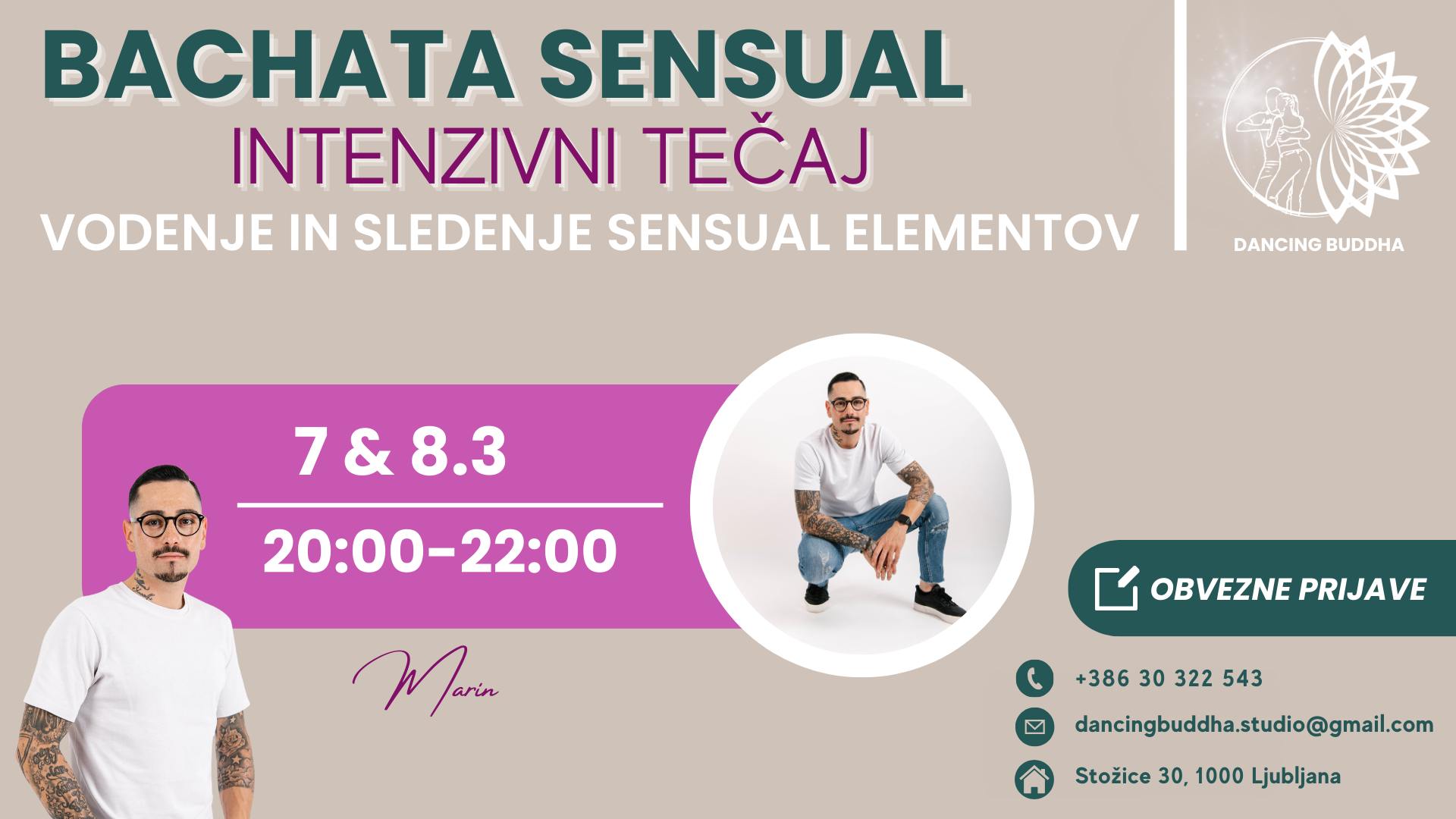 INTENZIVNI TEČAJ BACHATA SENSUAL INTERMEDIATE ADVANCED-VODENJE IN SLEDENJE SENSUAL ELEMENTOV