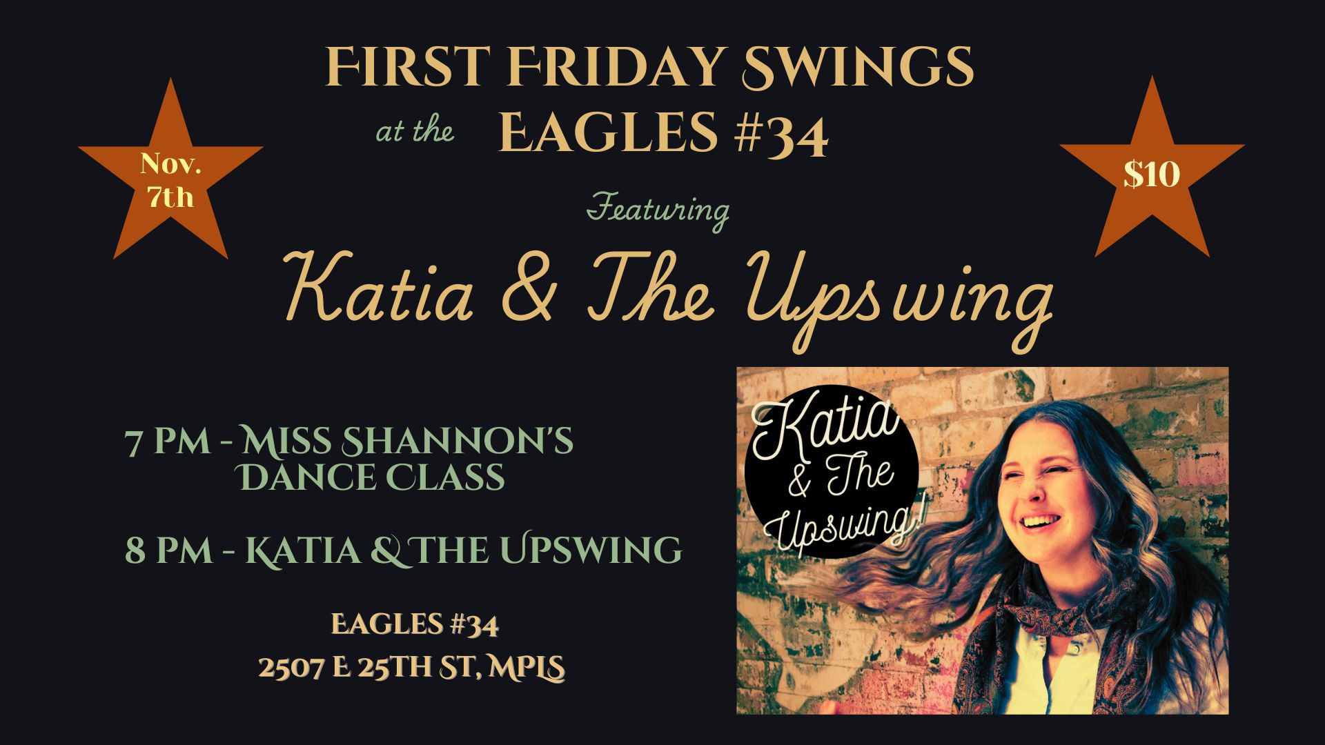 Katia & The Upswing at 1st Friday Swings at the Eagles #34 11 7