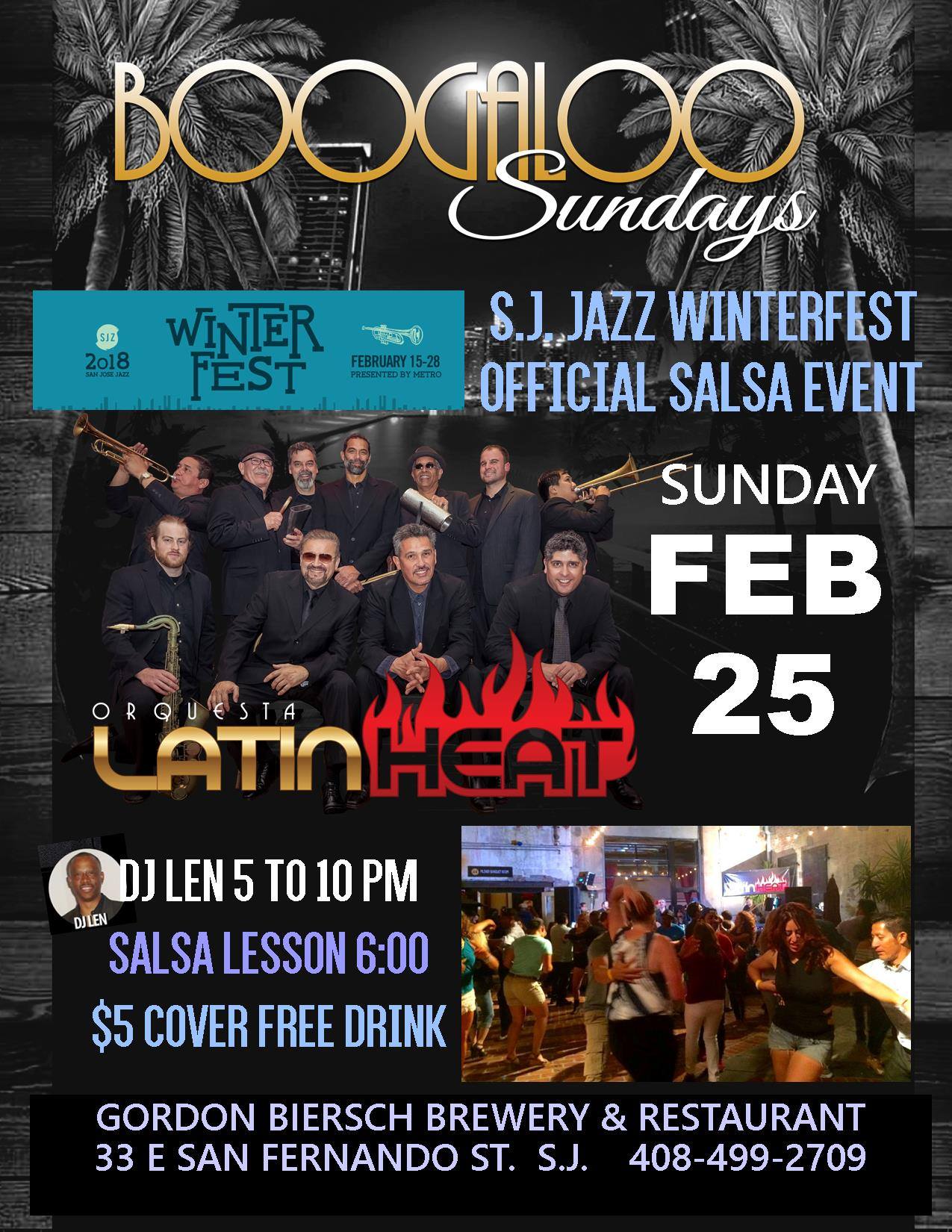 San Jose Jazz Winter Fest Salsa Event w Latin Heat!