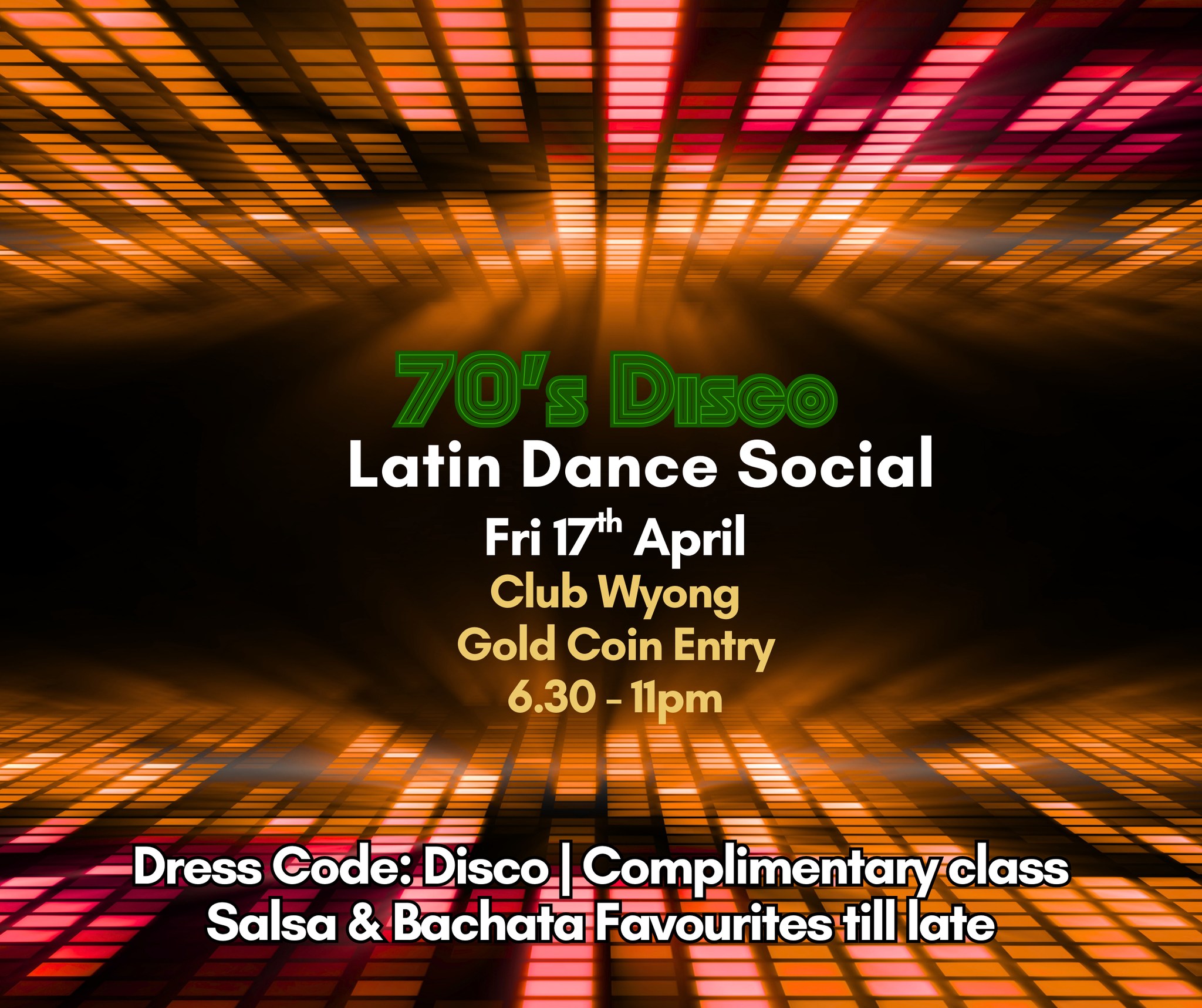 Latin Dance Social - 70's Disco Theme