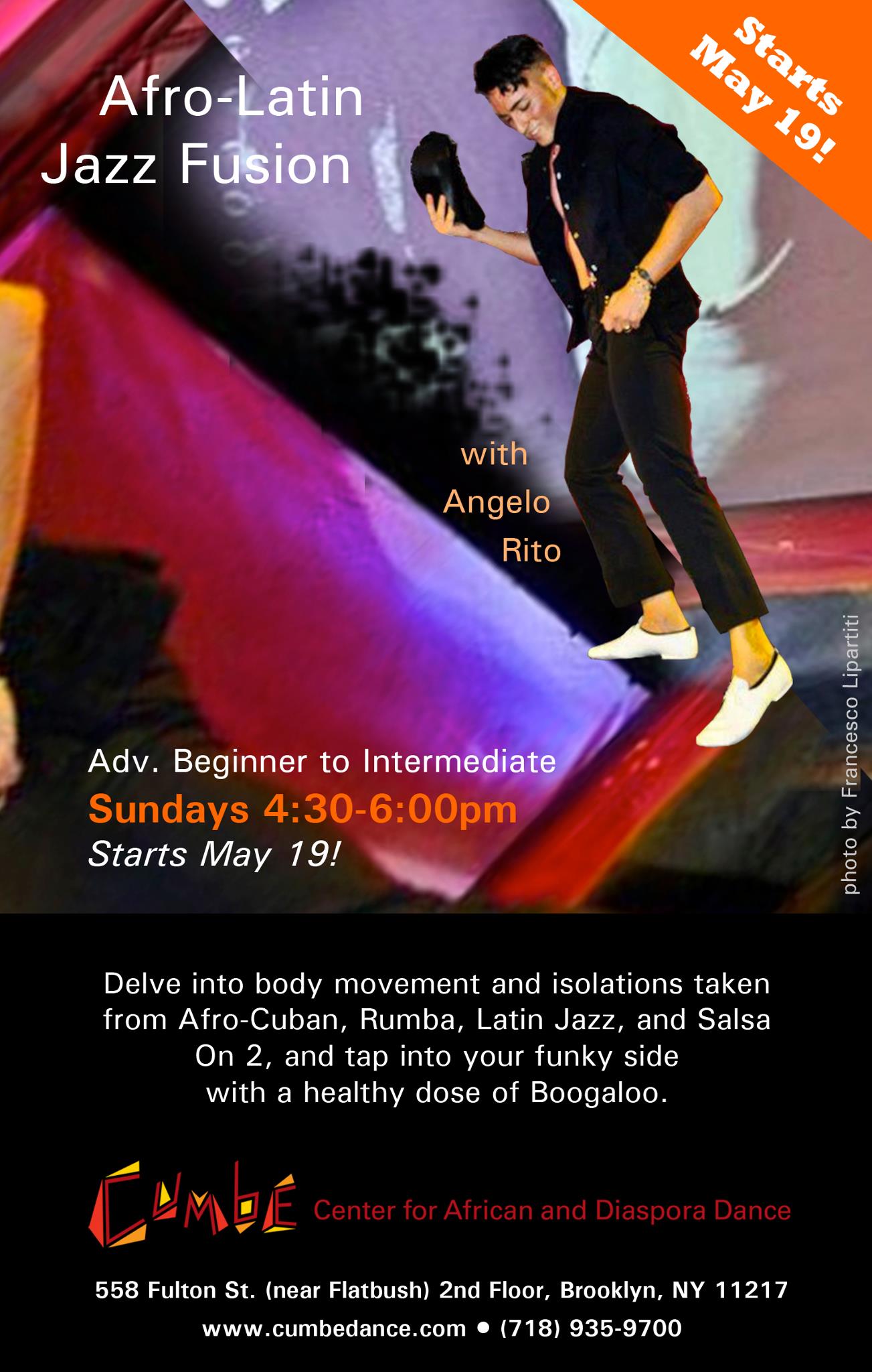Starts May 19! Afro-Latin Jazz Fusion with Angelo Rito