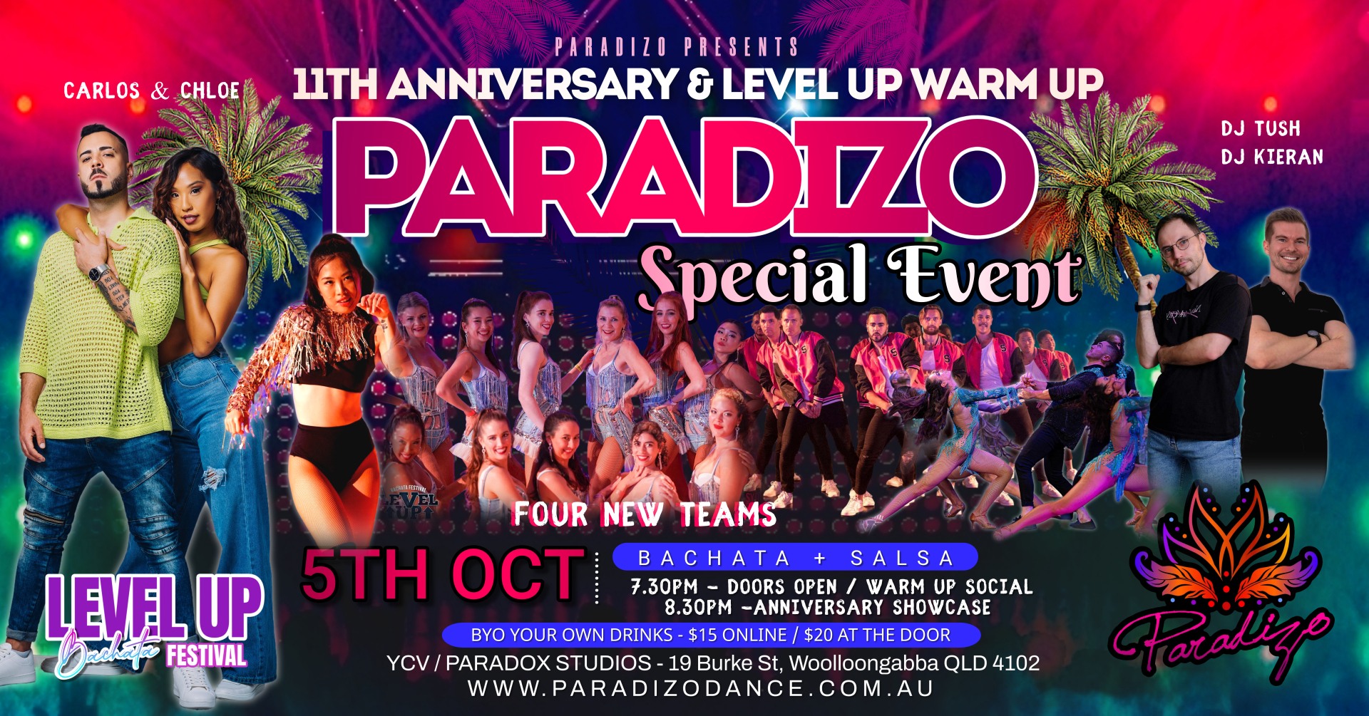 PARADIZO ANNIVERSARY & LEVEL UP WARM UP PARTY - SATURDAY 5TH OCTOBER