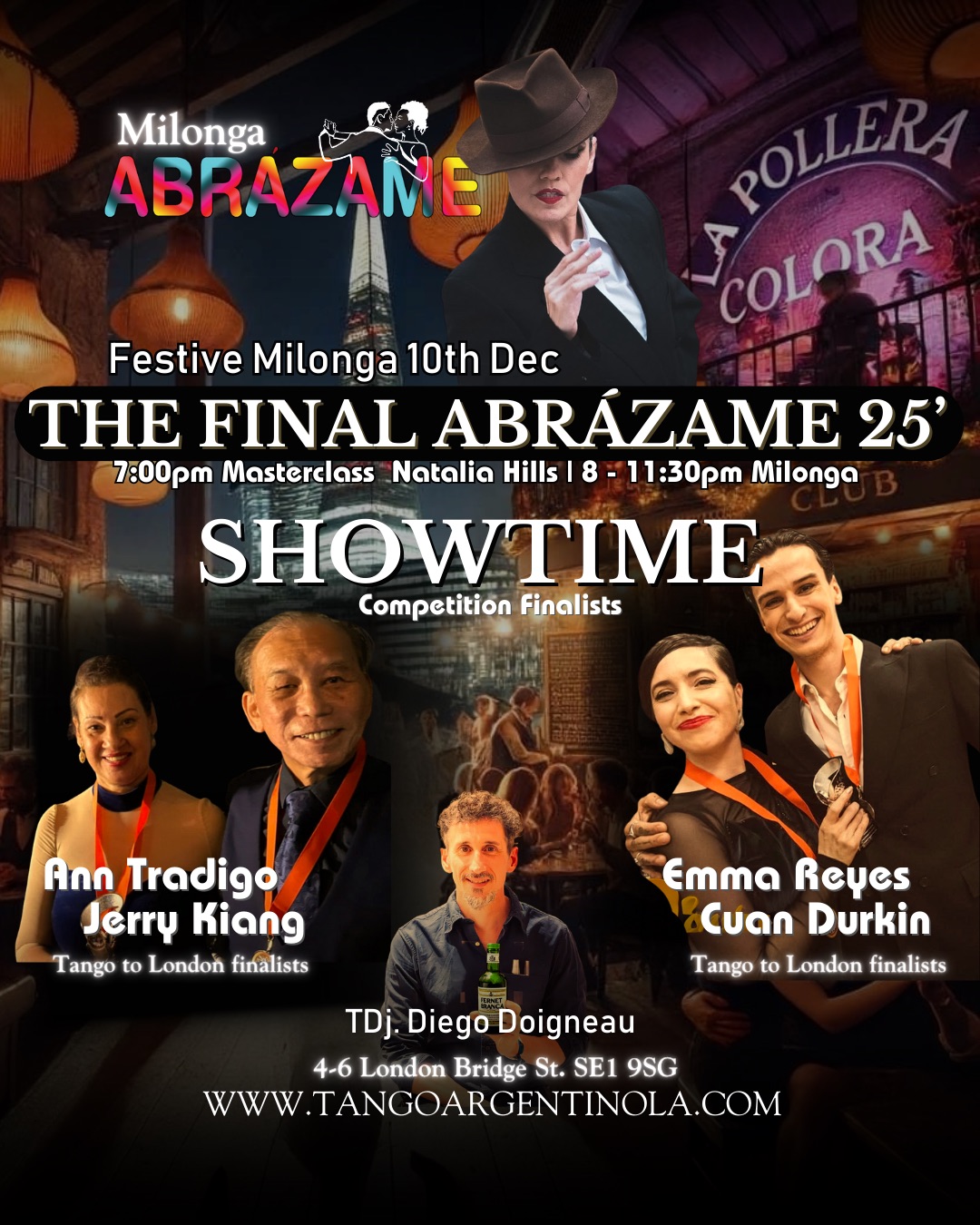 ✨ Tango in London The Final Abrázame Milonga + Masterclass with Natalia Hills Dec 10 ✨