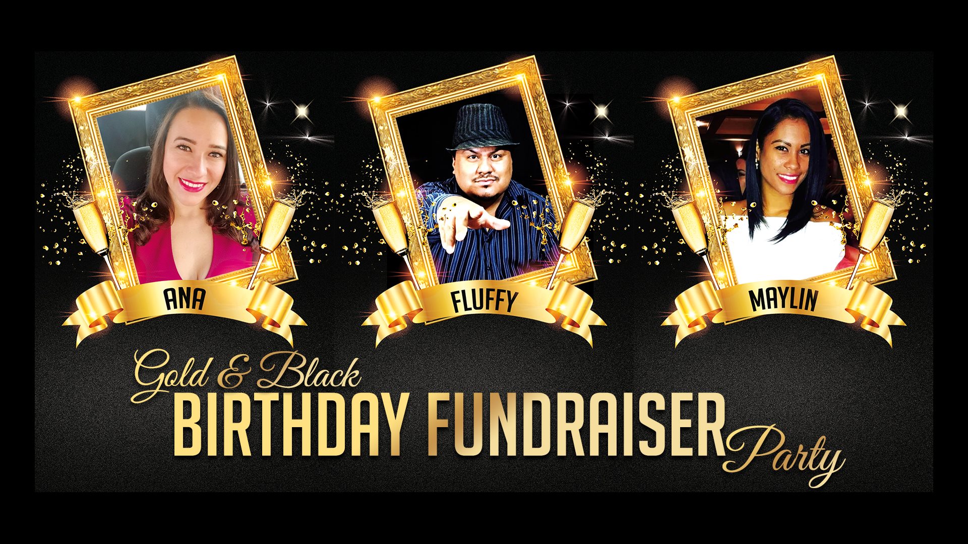Gold & Black Birthday Fundraiser Party