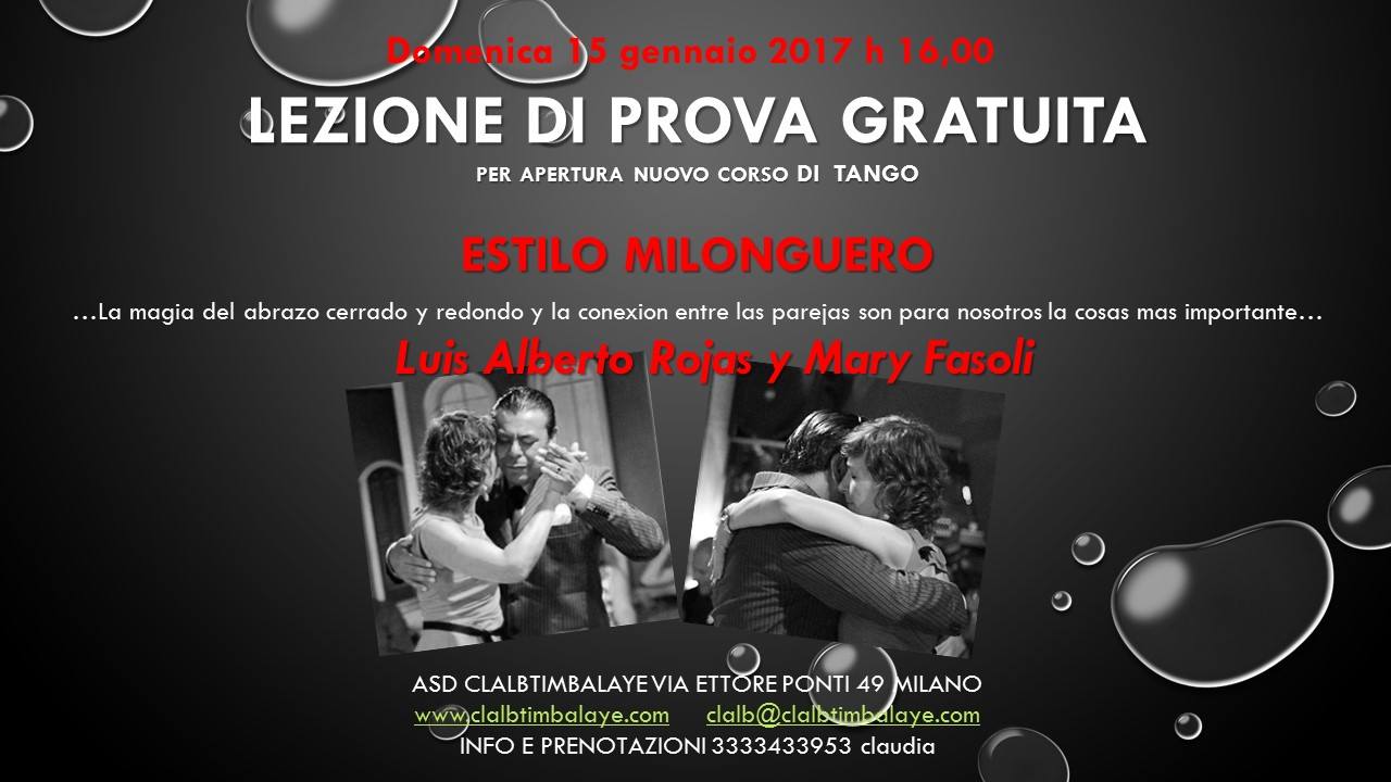 Lezione di prova gratuita "estilo milonguero"
