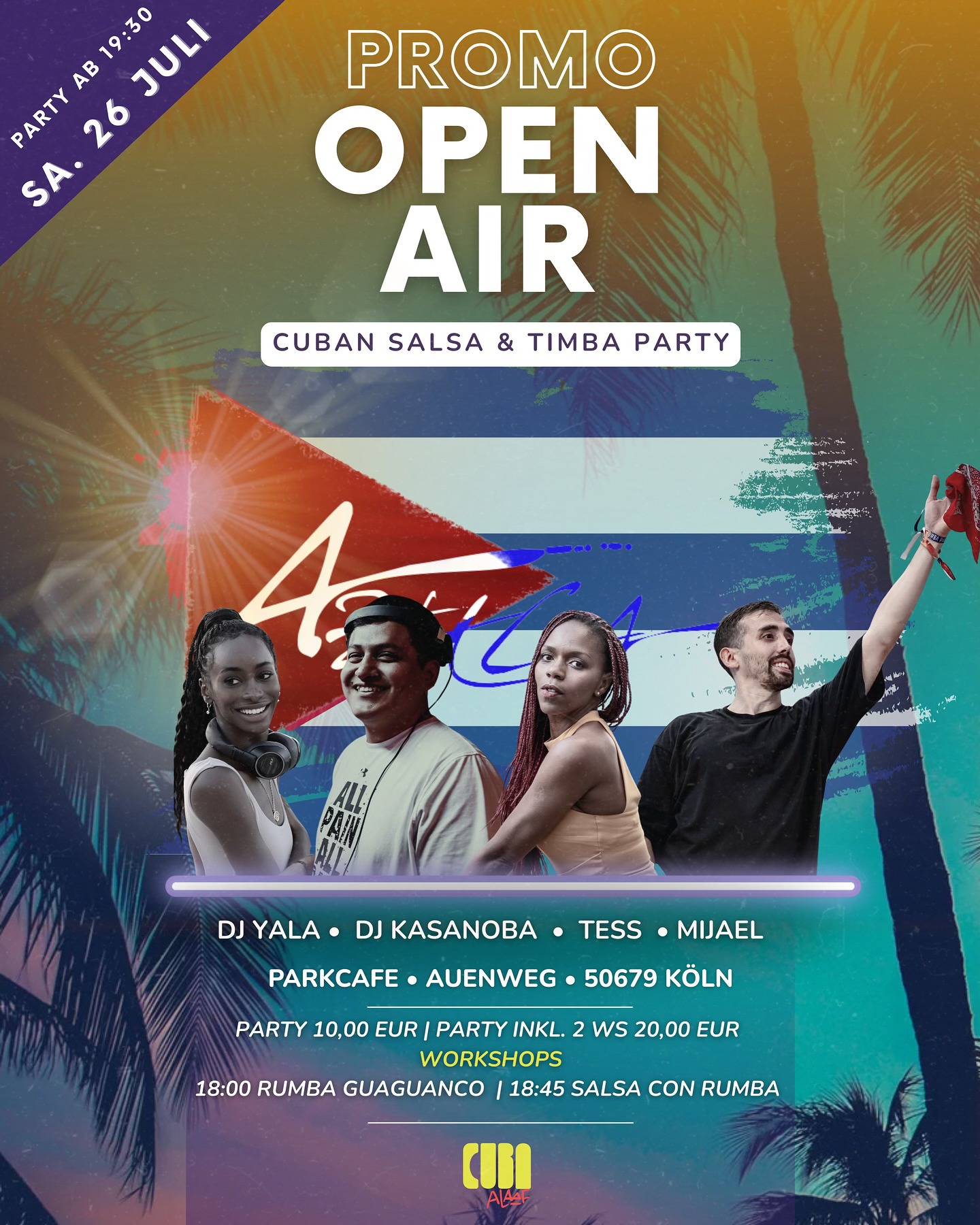 AZUCA Cuban Salsa & Timba Party OPEN AIR ParkCafe Köln Promo Cuba Alaaf Festival