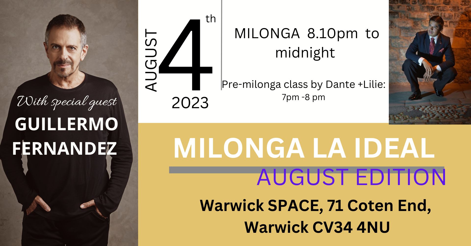 Milonga "La Ideal", August edition with Guillermo Fernandez.