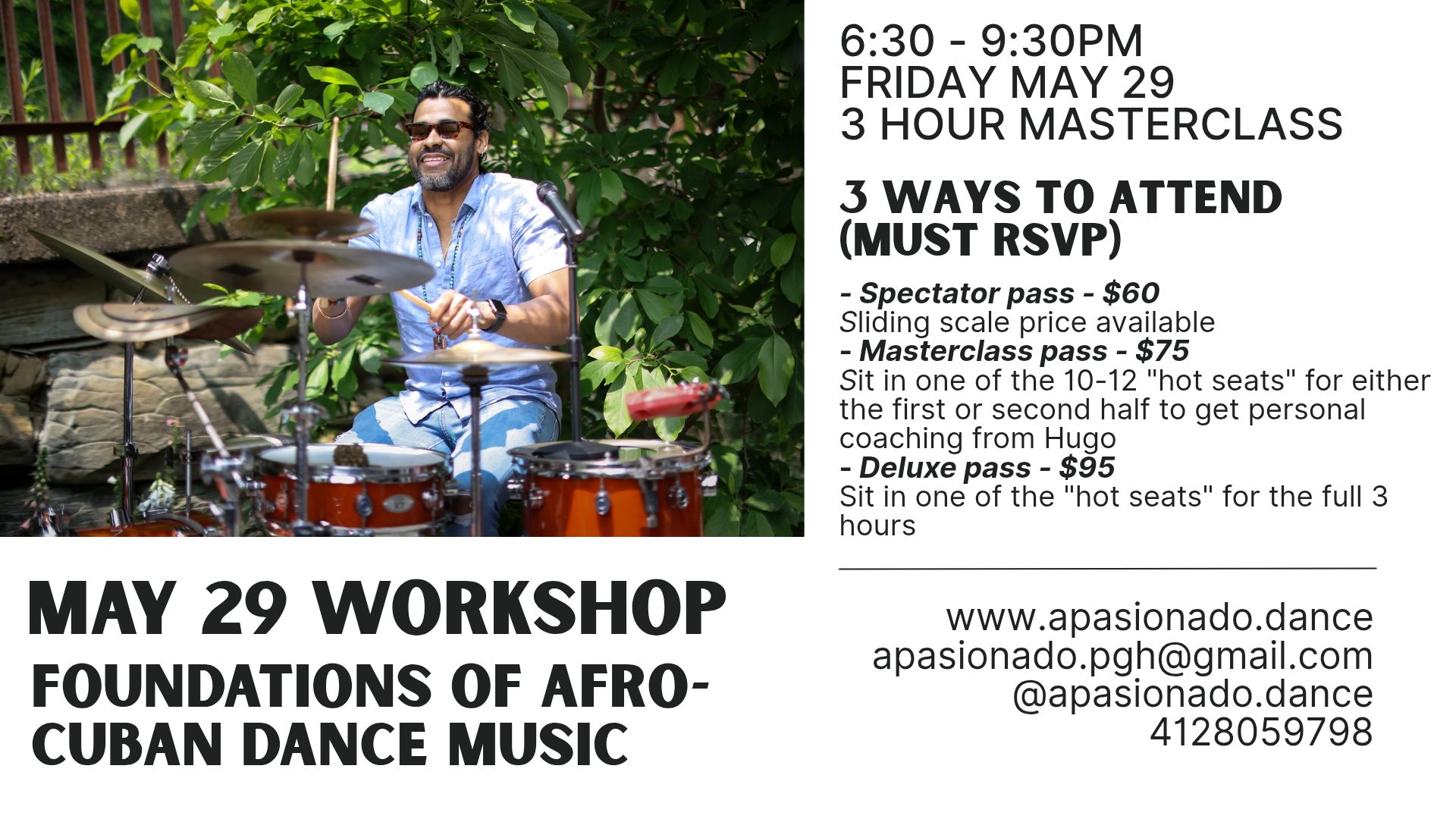 Masterclass with Hugo Cruz: Foundations of Afro-Cuban Dance Music