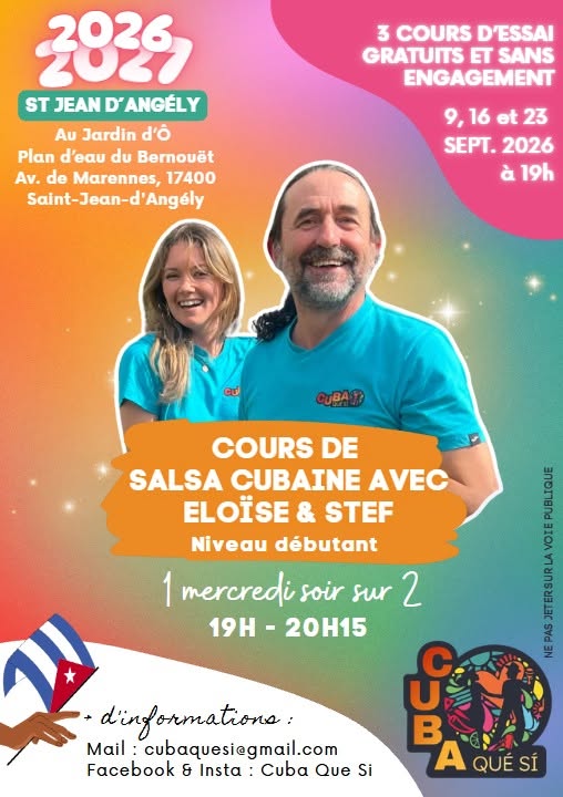 Reprise des cours de salsa à St Jean d'Angély - Cuba Que Si