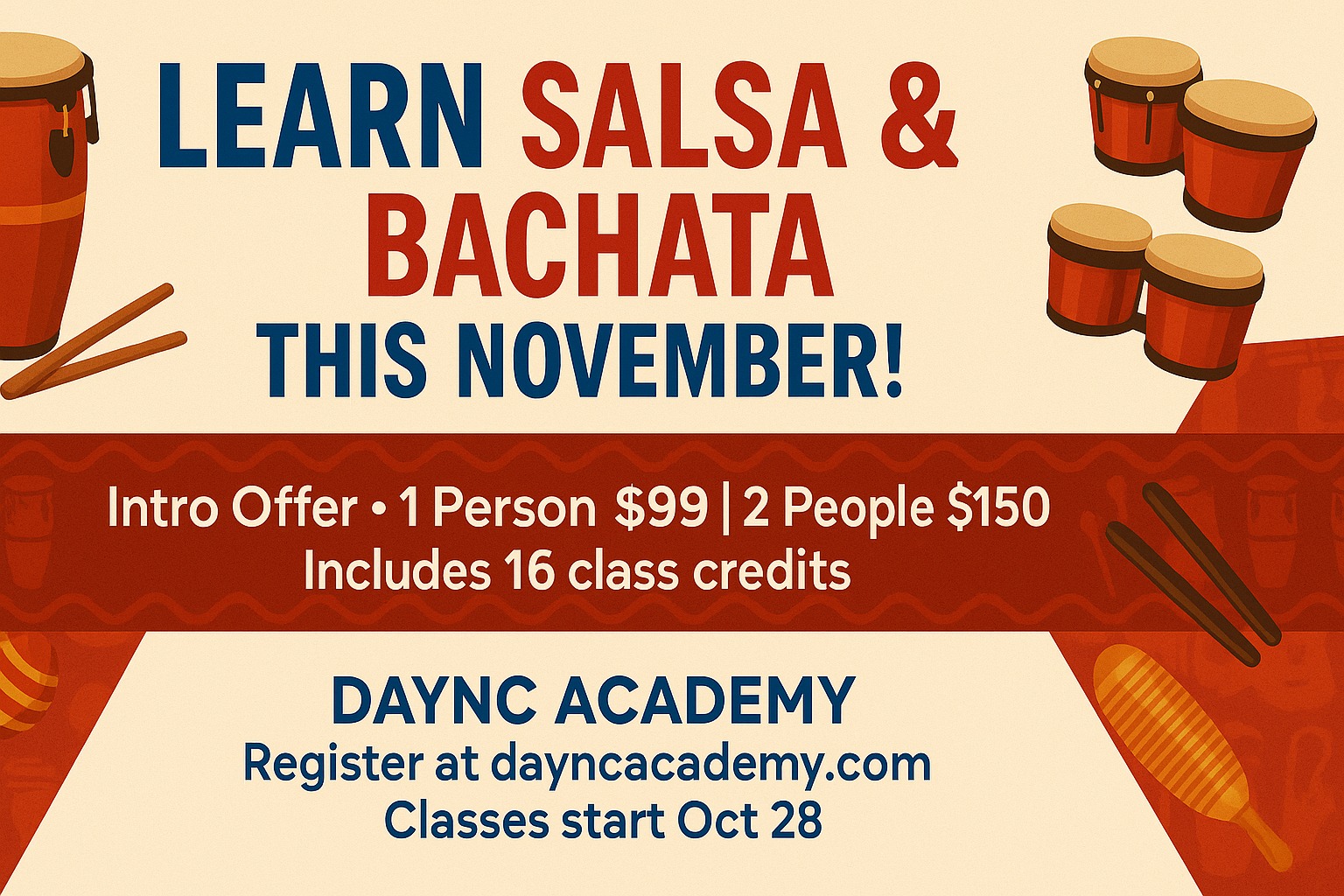 Salsa & Bachata Classes November