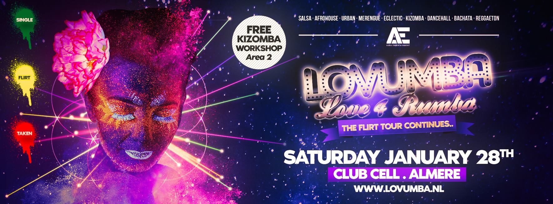 Lovumba 'The Flirt Tour Continues' Sat. January 28th Cell Almere