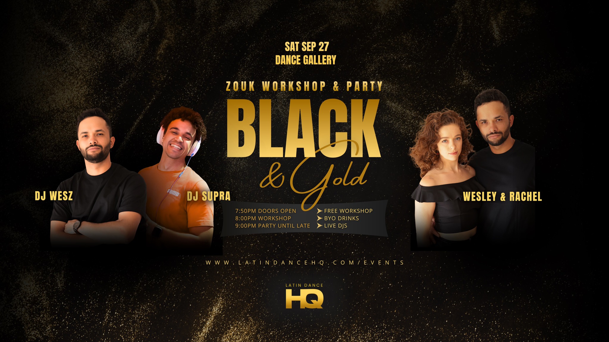 Gold & Black Zouk Party & Workshop