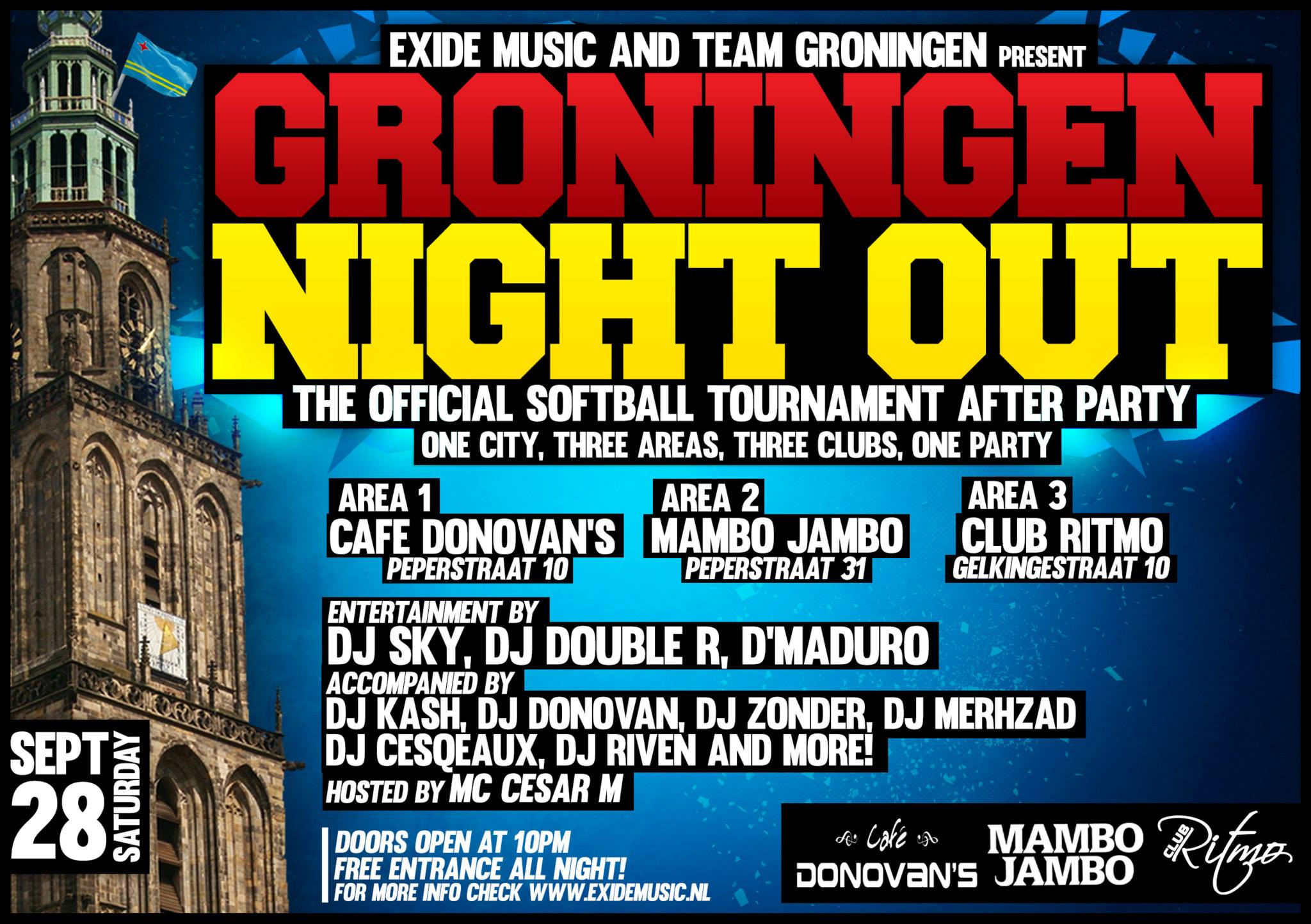 Groningen night out softball after party