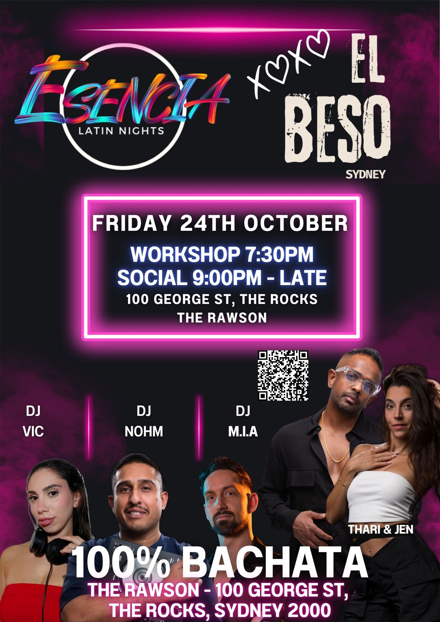 FRI 24 OCT π ESENCIA x EL BESO presents: 100% BACHATA at The Rawson! π