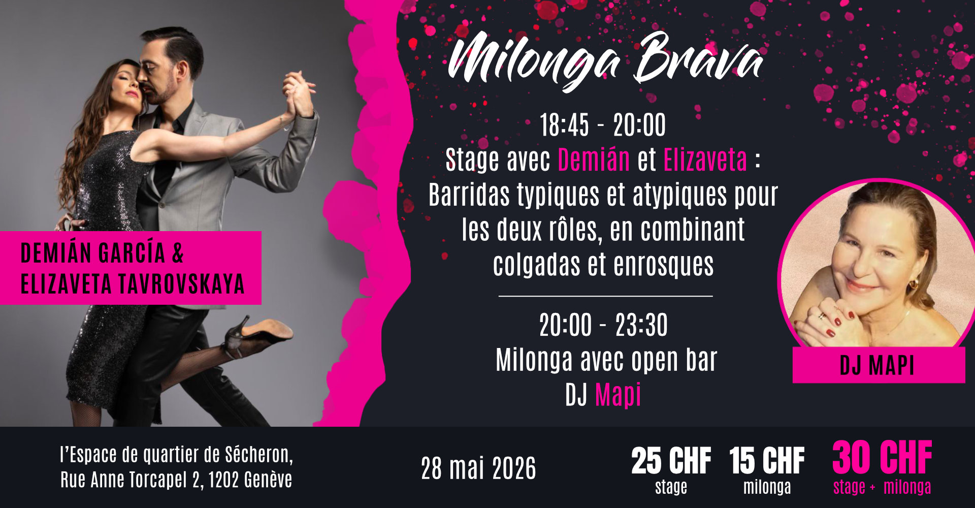 Milonga Brava avec Demián García et Elizaveta Tavrovskaya