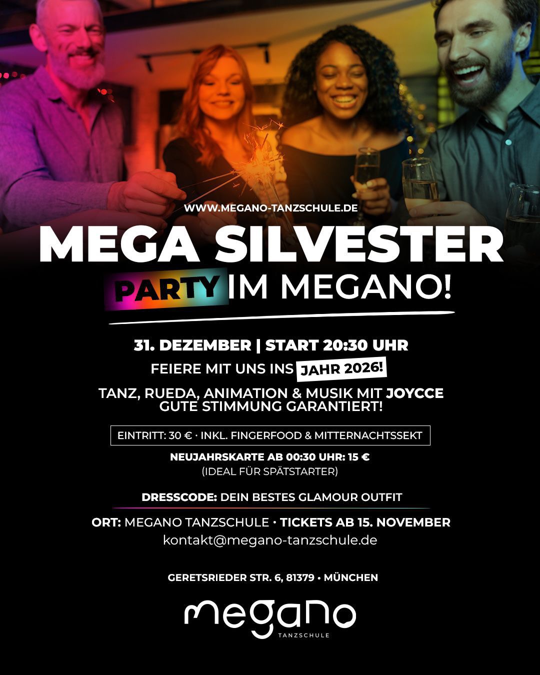 Megano Silvesterparty 2025! Salsa für alle.