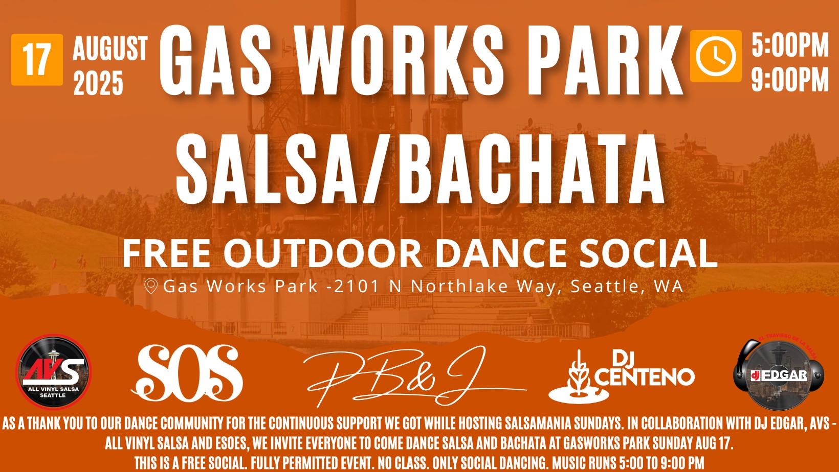 Salsa Bachata social at Gas Works Park