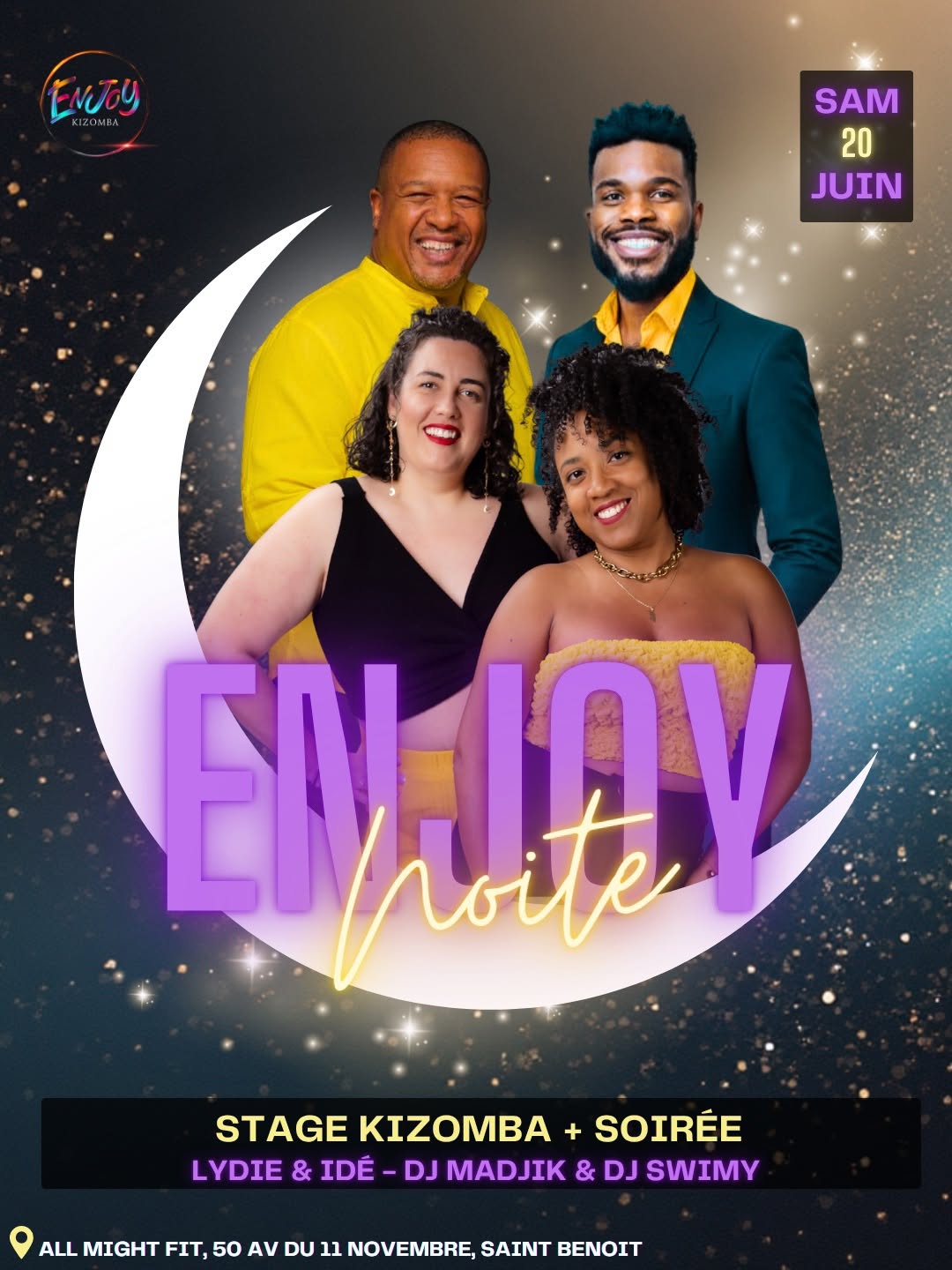 ENJOY NOITE 2 - POITIERS - SAMEDI 20 JUIN - COURS & SOIRÉE KIZOMBA